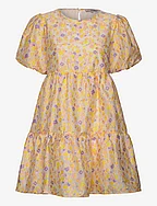 Flora dress - CREME W YELLOW, ROSE & PURPLE