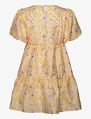 A-View - Flora dress - party wear at outlet prices - creme w yellow, rose & purple - 1