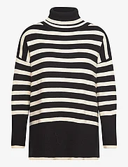 A-View - Alvena knit pullover - kõrge kaelusega džemprid - black/off white - 0