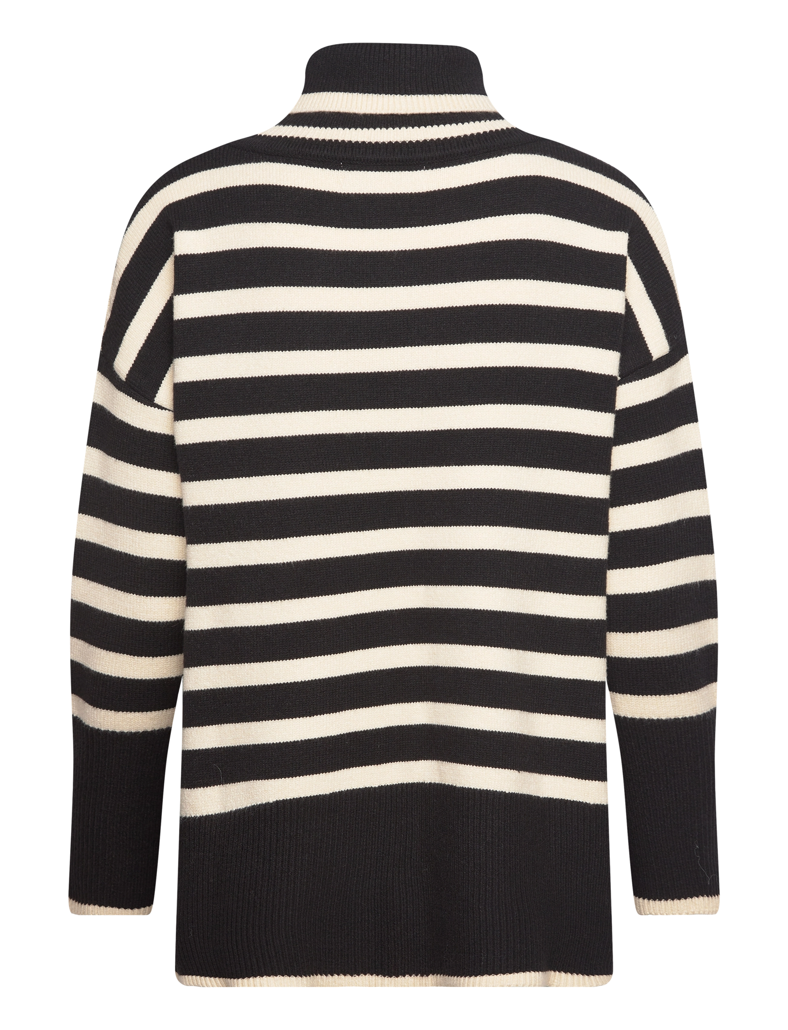 A-View - Alvena knit pullover - rullekraver - black/off white - 1