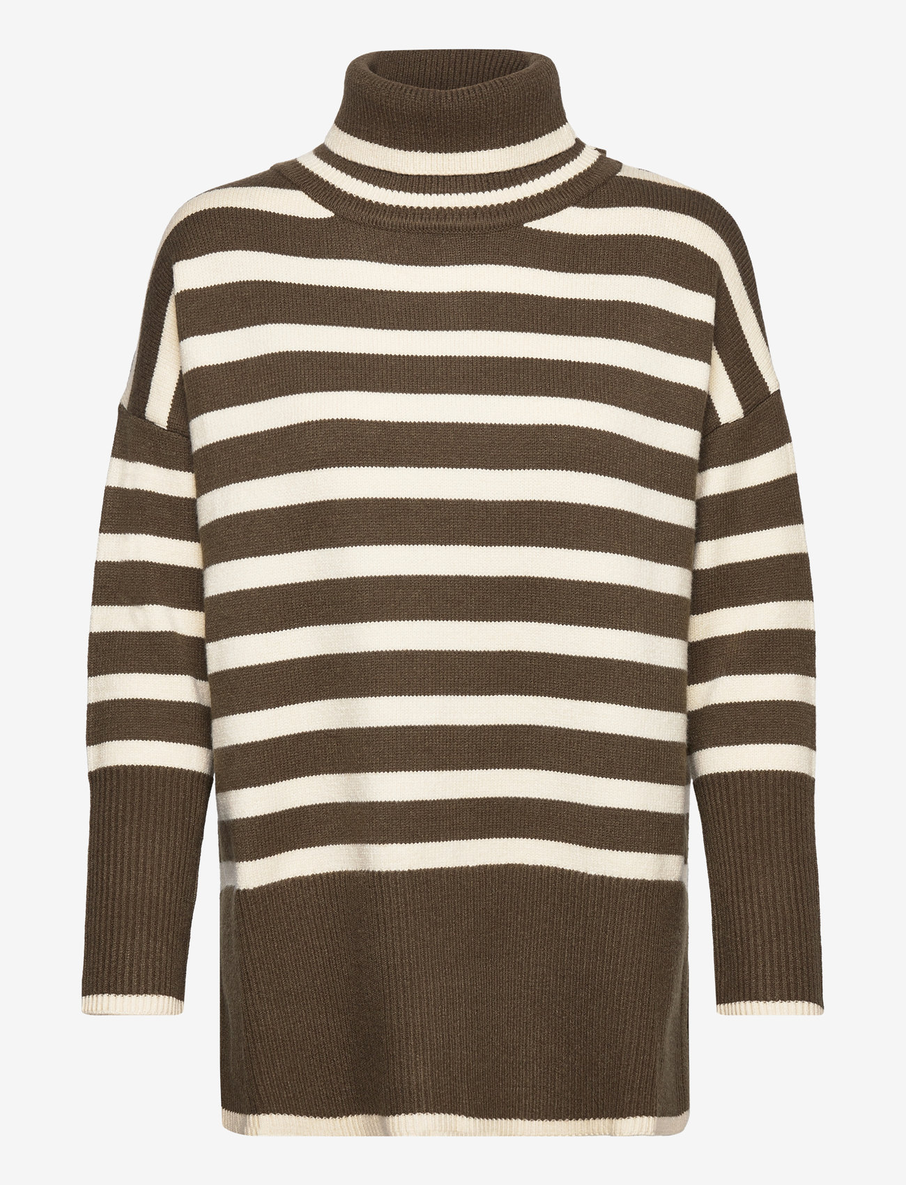 A-View - Alvena knit pullover - efterårstøj - green/off white - 0