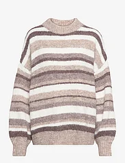 A-View - Patrisia knit pullover - strikkegensere - brown/white - 0