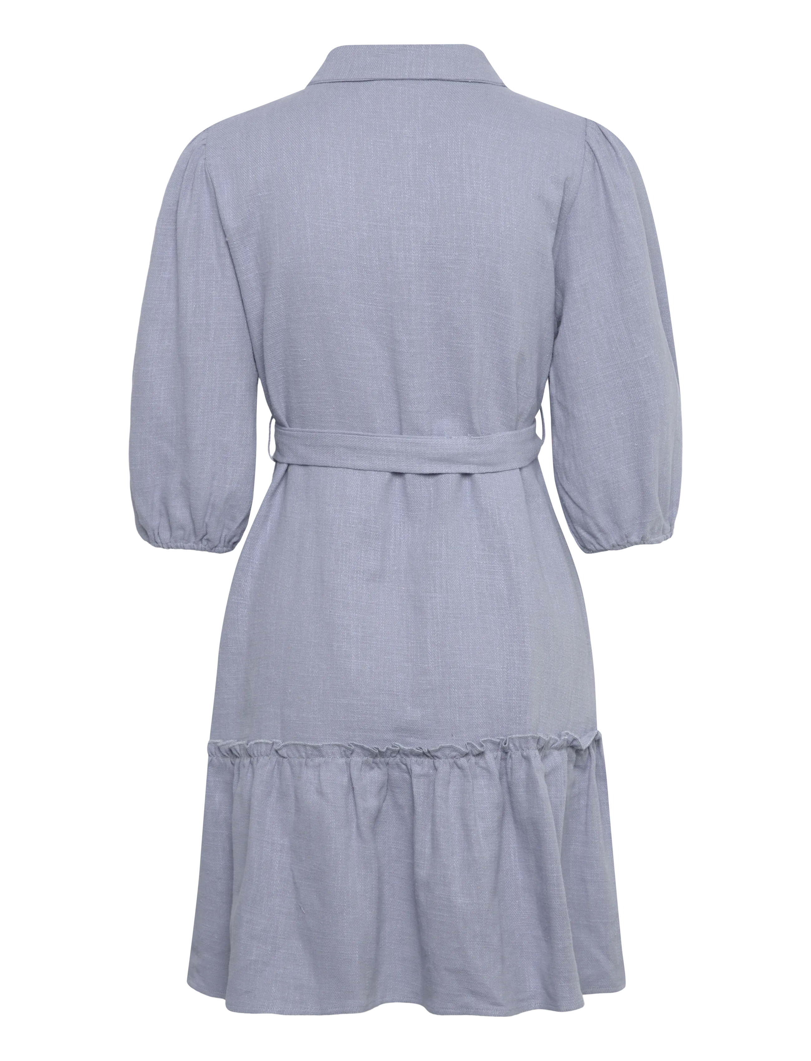 A-View - Linen dress - skjortekjoler - dusty blue - 1