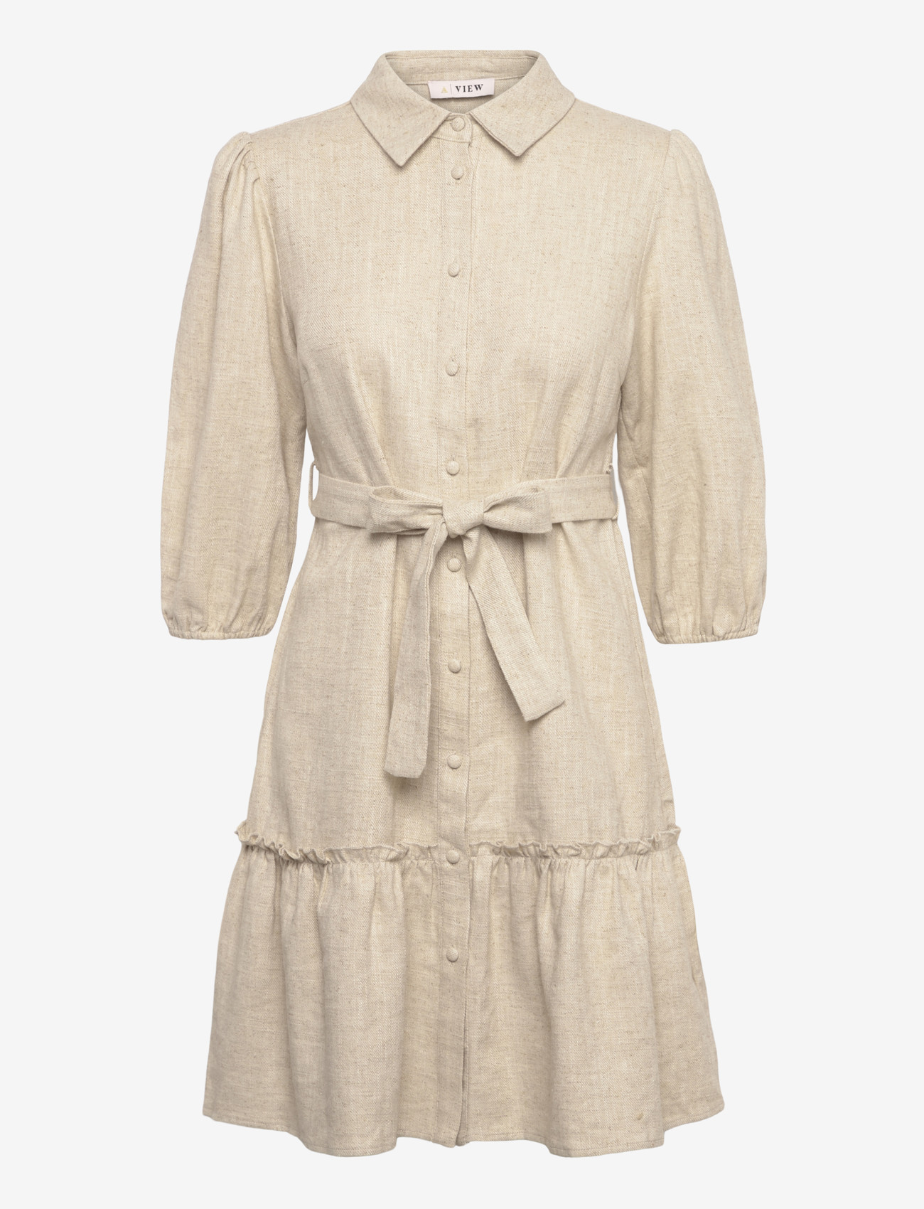 A-View - Linen dress - hemdkleider - light sand - 1