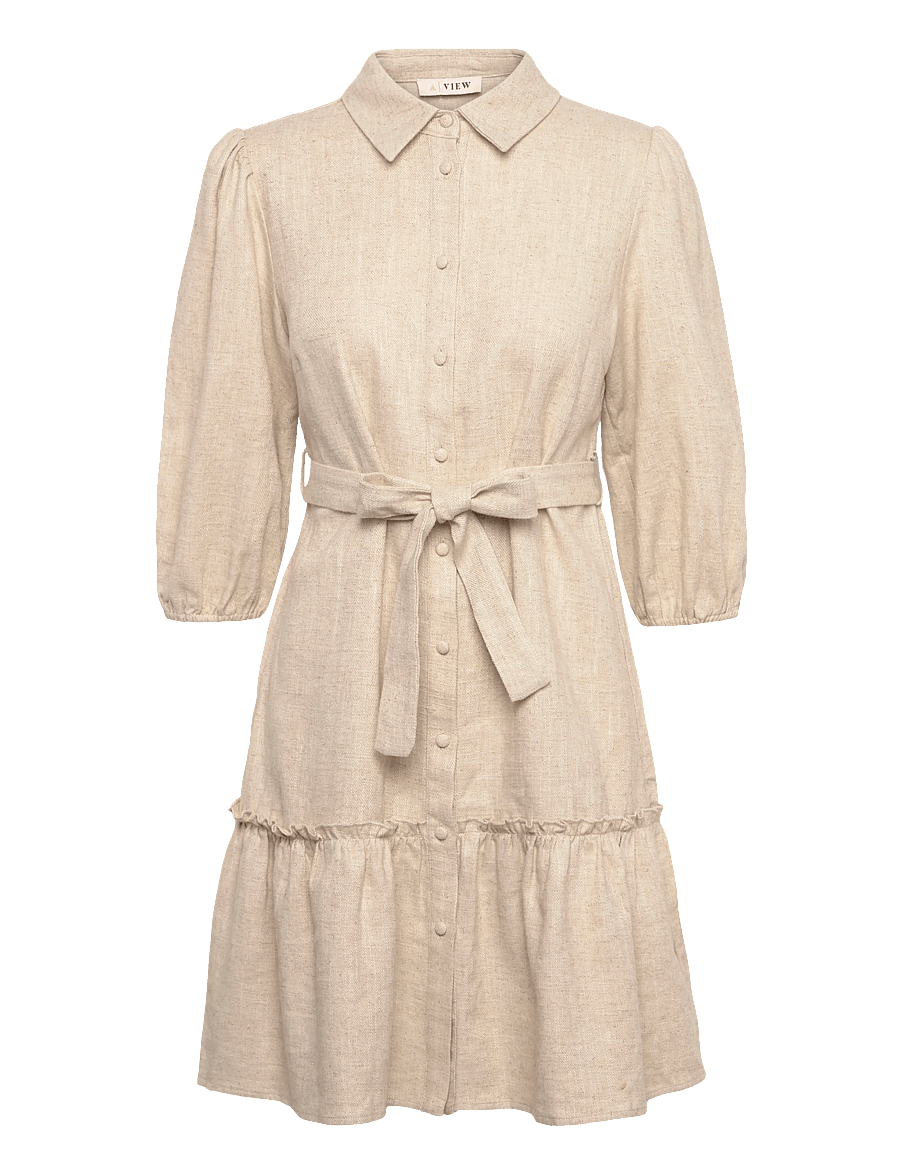 A-View - Linen dress - hemdkleider - light sand - 1