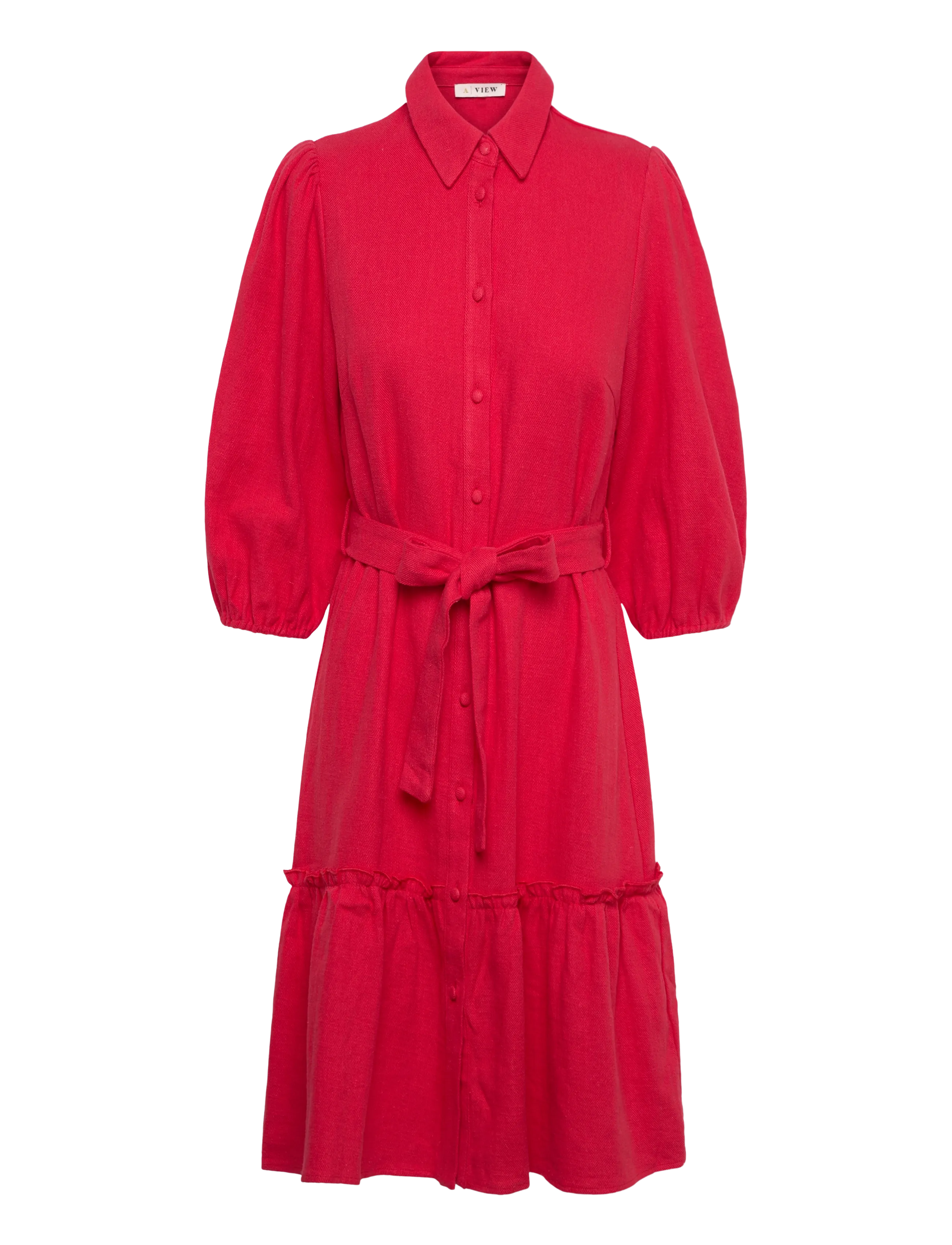 A-VIEW Linen Kleid Rot - 42 - Damen