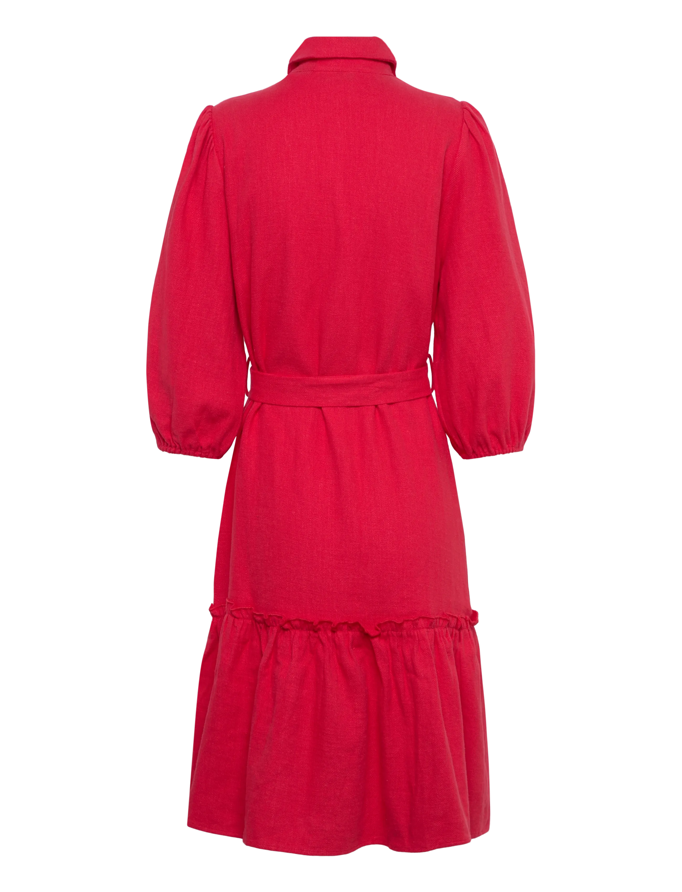 A-View - Linen dress - skjortekjoler - red - 2