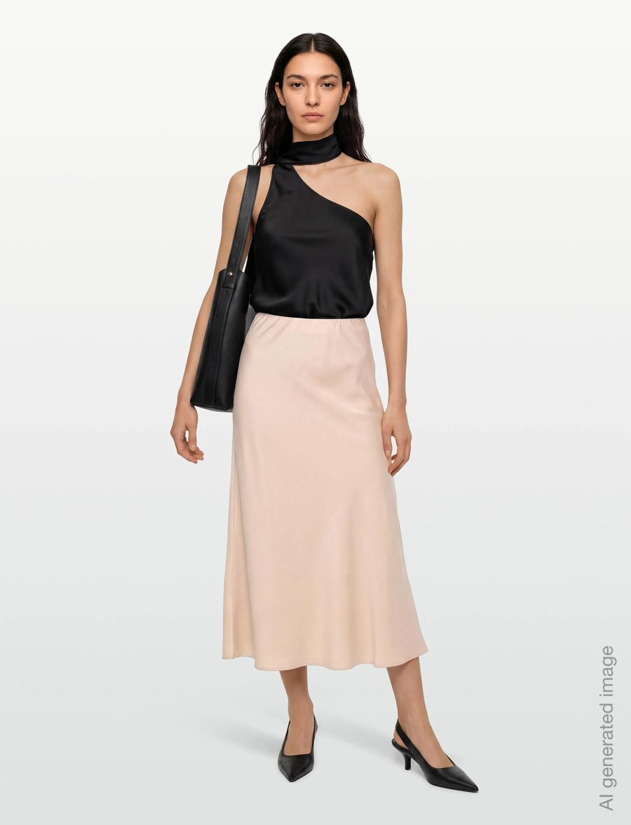 A-View - Carry sateen skirt - satinkjolar - 004 sand - 0