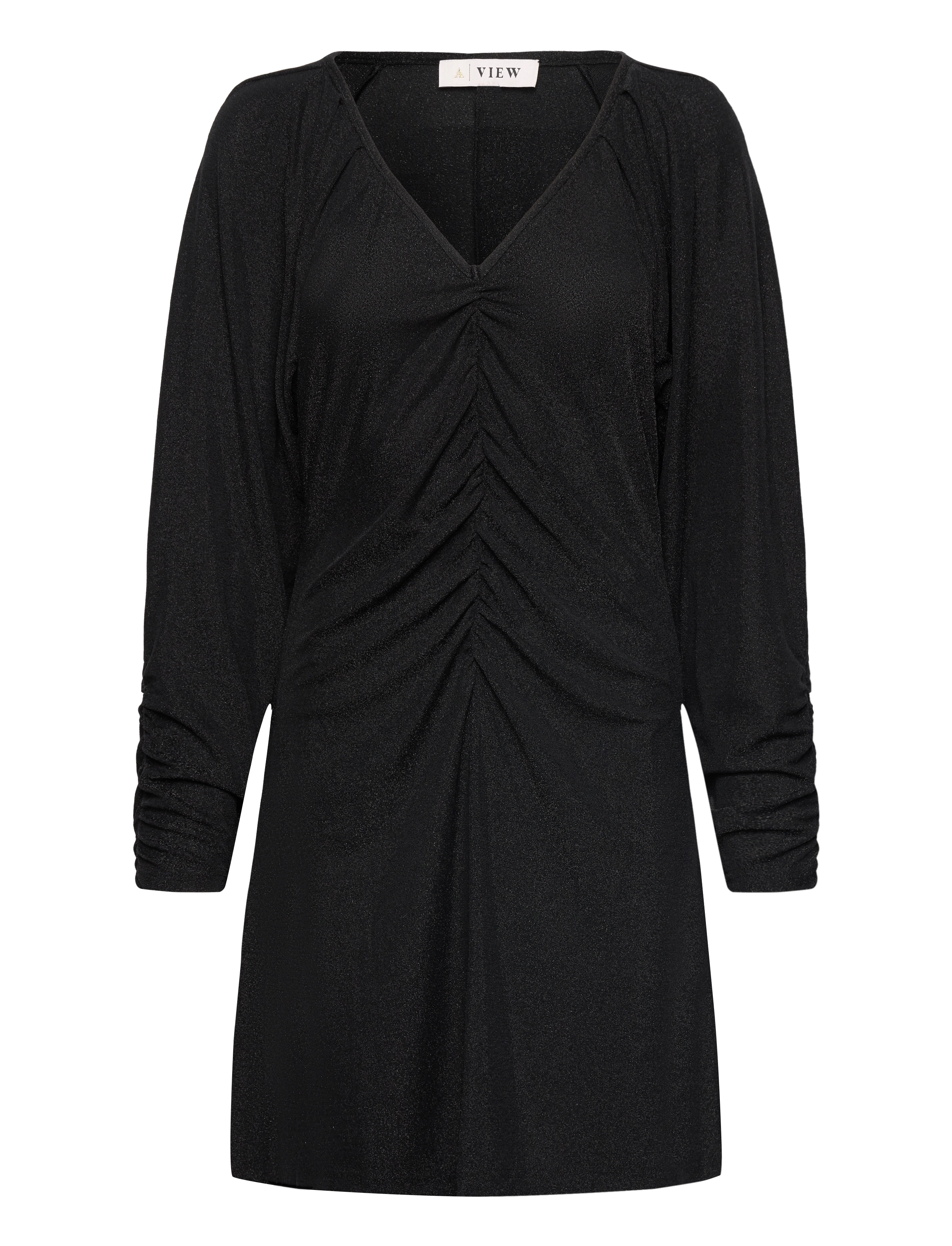 A-View Eva Short Dress, Kvinder, Kort Rynket Kjole, Sort, Str: 36