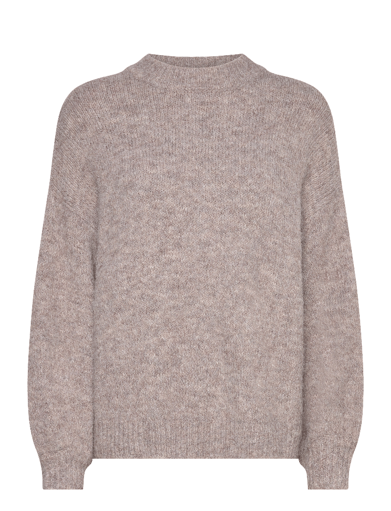 A-View - Patrisia solid knit pullover - striktrøjer - brown - 0