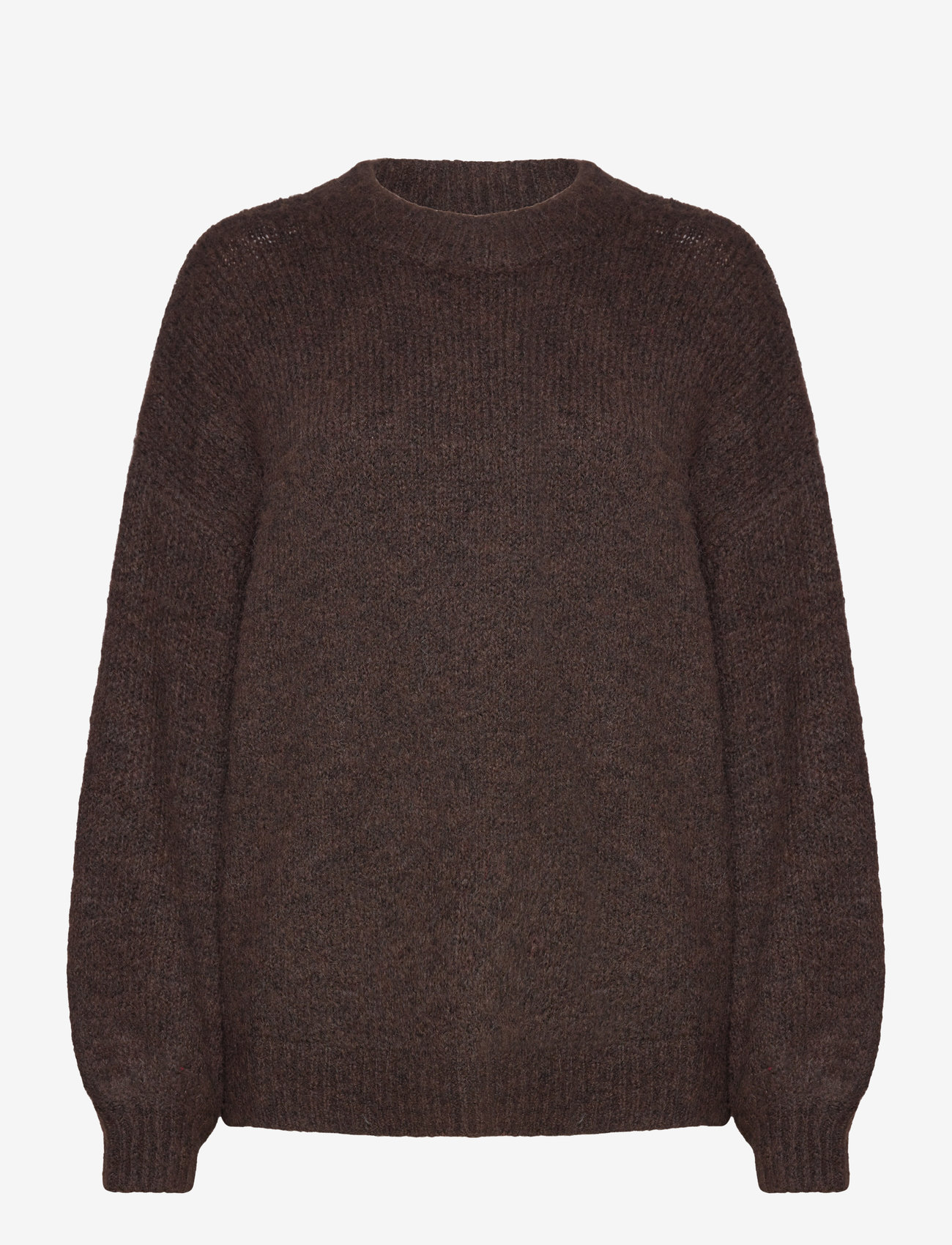 A-View - Patrisia solid knit pullover - efterårstøj - dark brown - 0