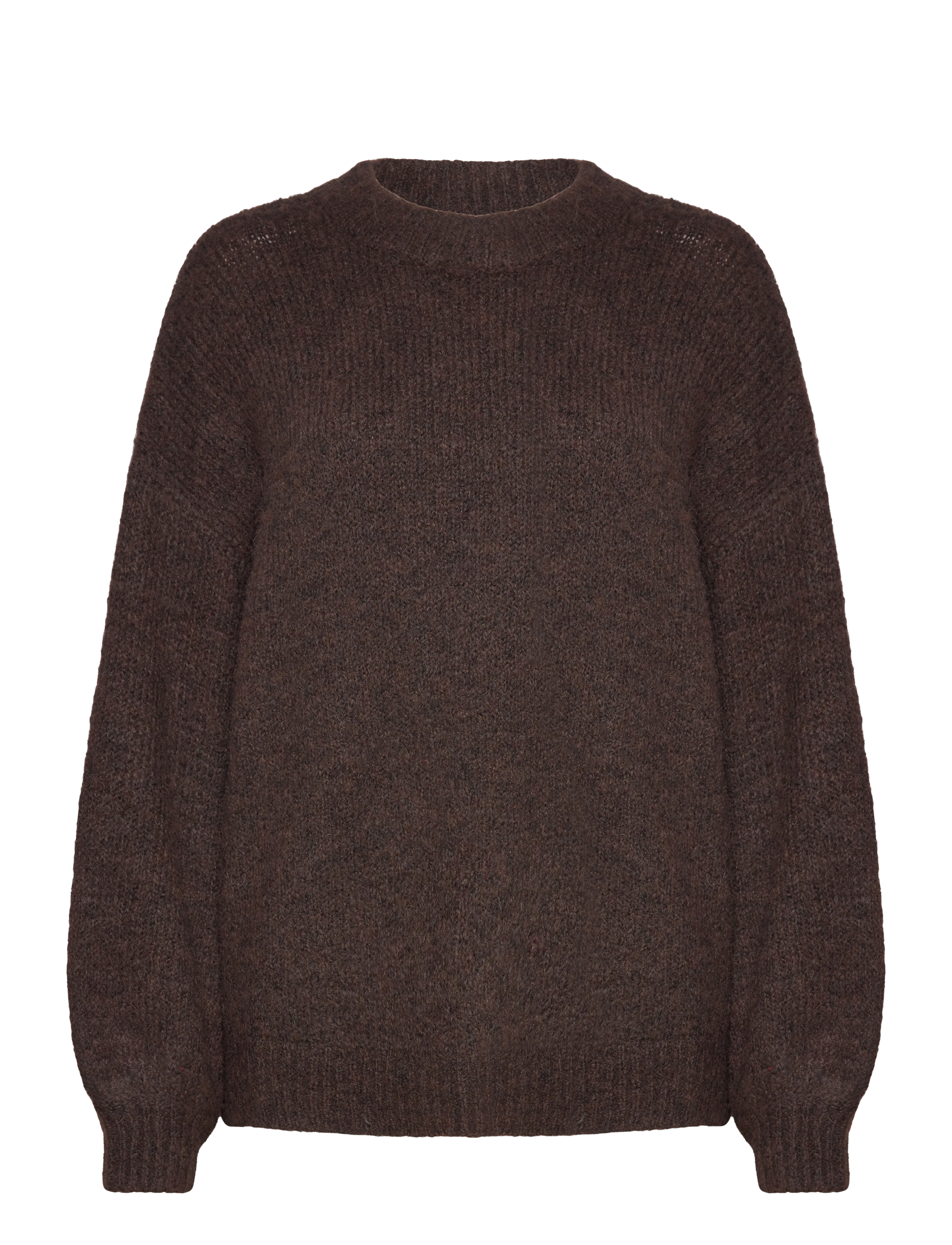Patrisia solid knit pullover - DARK BROWN