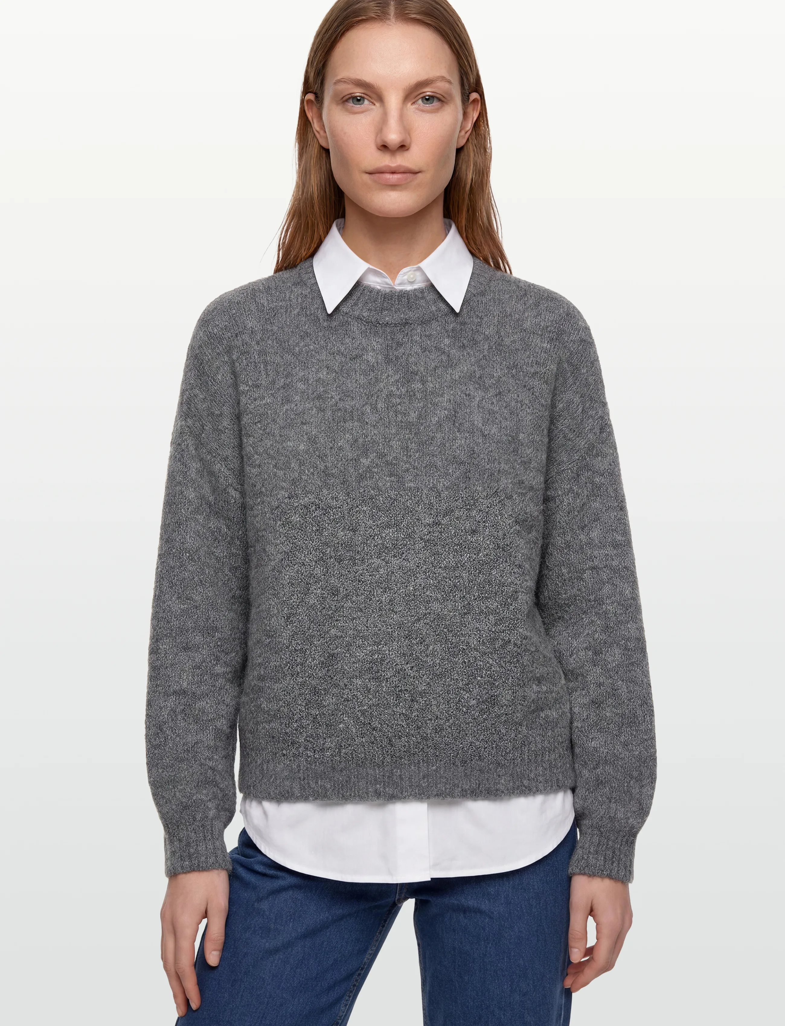 A-View - Patrisia solid knit pullover - pullover - medium grey melange - 3
