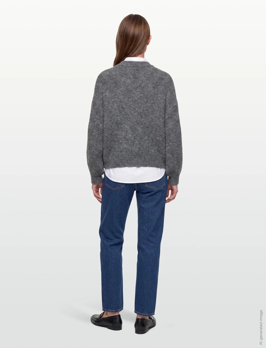 A-View - Patrisia solid knit pullover - pullover - medium grey melange - 4