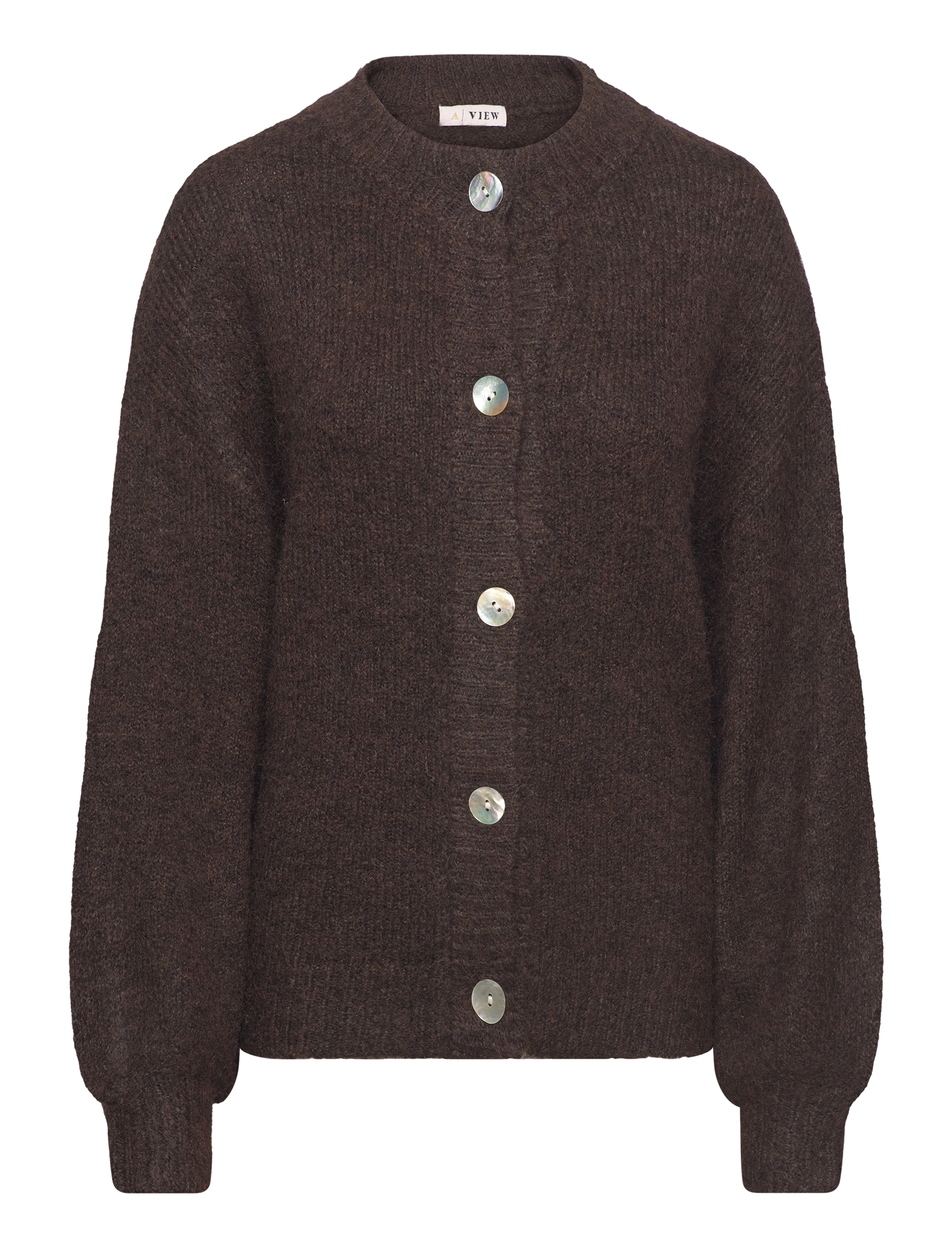 A-View Patrisia solid knit cardigan - Cardigans - DARK BROWN / brown