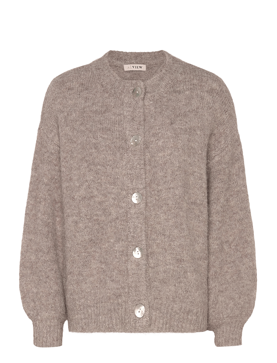 A-View - Patrisia solid knit cardigan - cardigans - light brown - 1