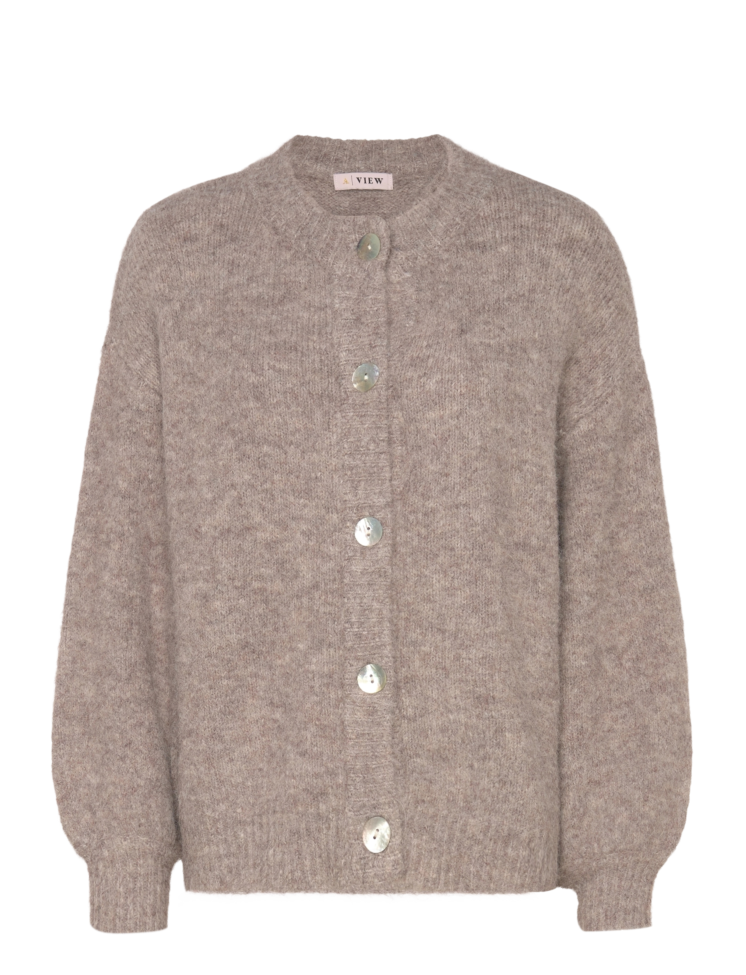 A-View - Patrisia solid knit cardigan - cardigans - light brown - 0