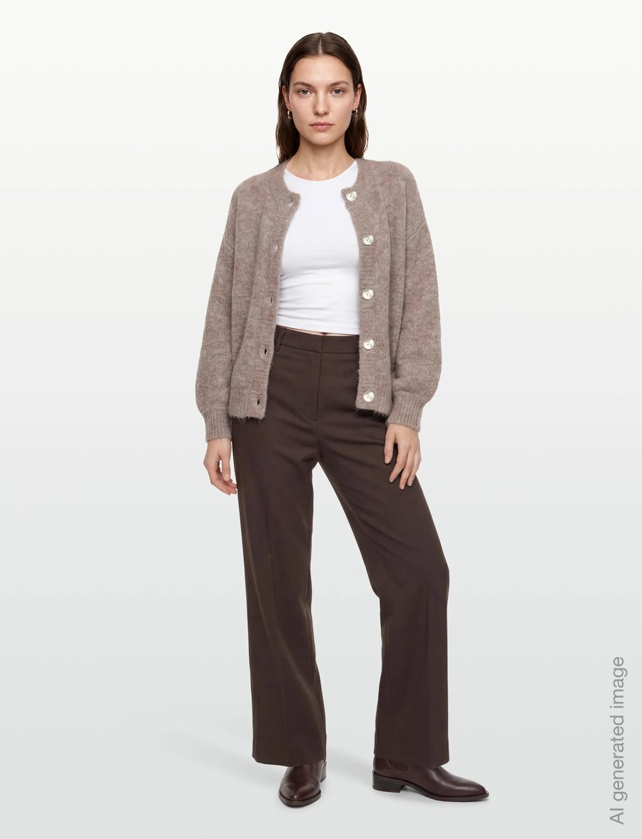 A-View - Patrisia solid knit cardigan - cardigans - light brown - 0