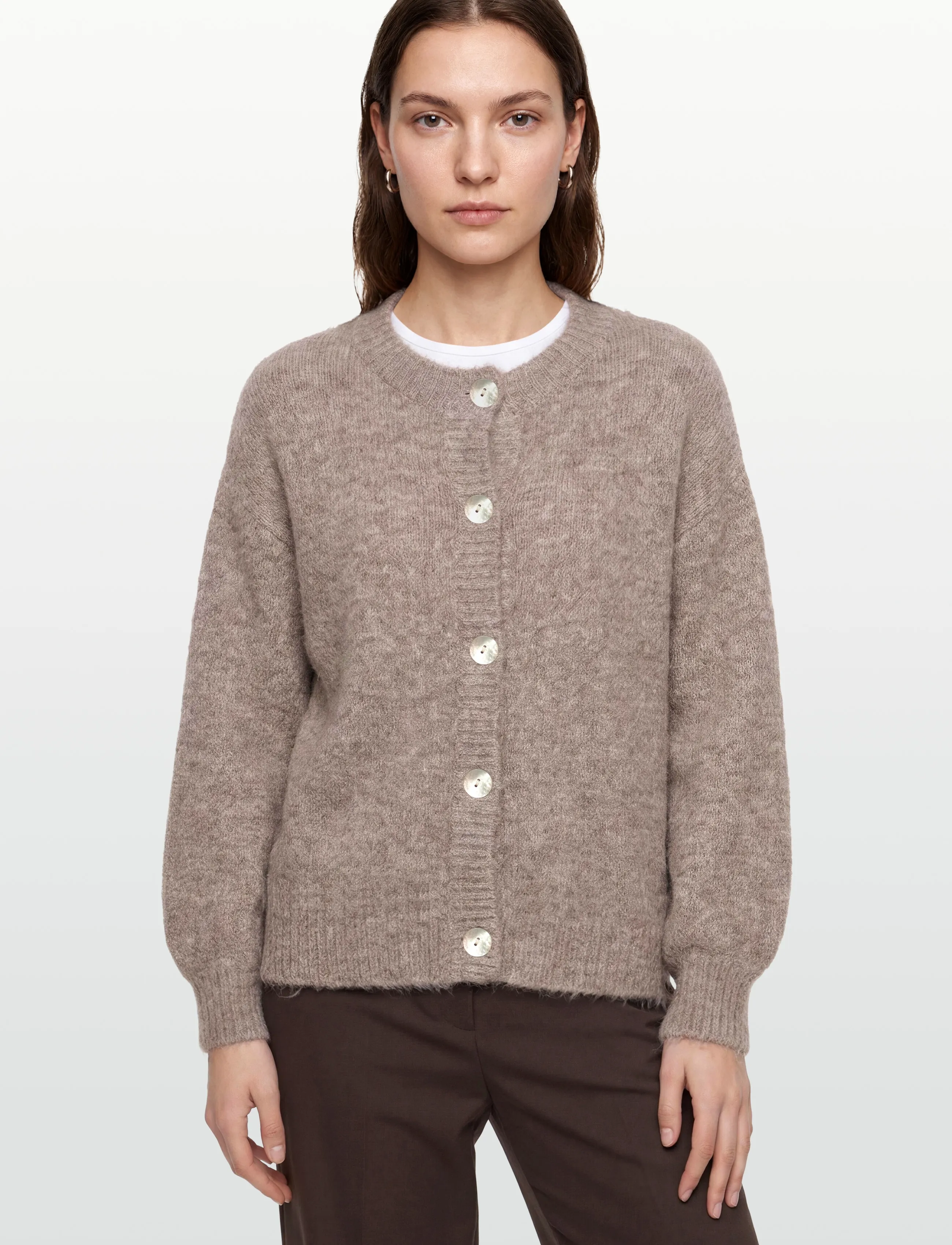 A-View - Patrisia solid knit cardigan - cardigans - light brown - 3