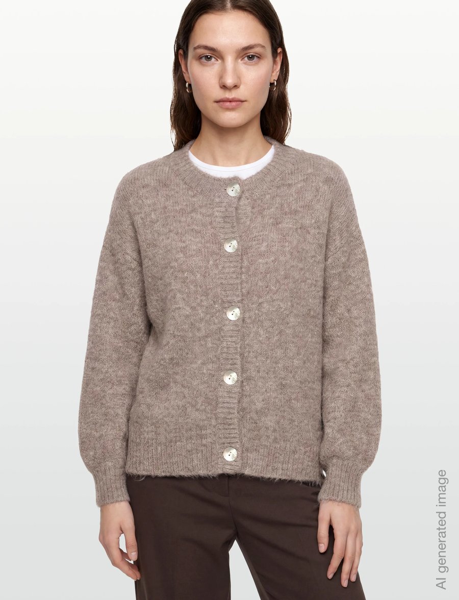 A-View - Patrisia solid knit cardigan - cardigans - light brown - 3