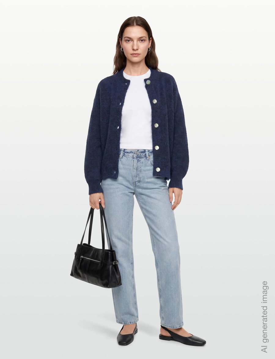 A-View - Patrisia solid knit cardigan - cardigans - navy - 0
