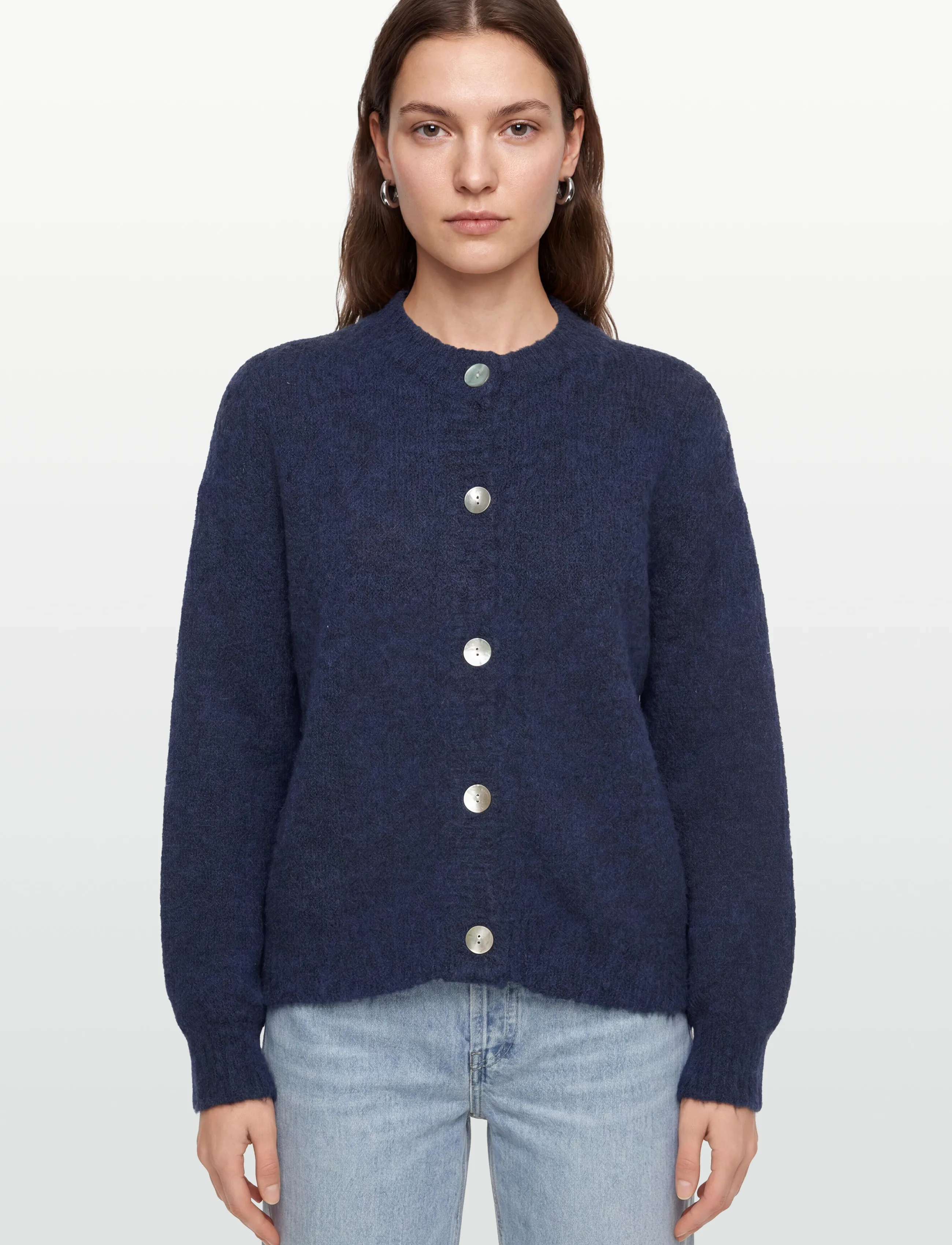 A-View - Patrisia solid knit cardigan - kardiganid - navy - 3