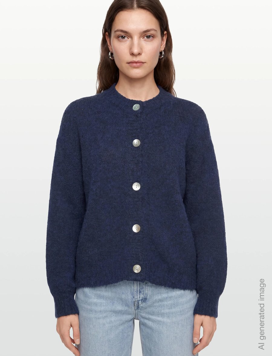 A-View - Patrisia solid knit cardigan - cardigans - navy - 3