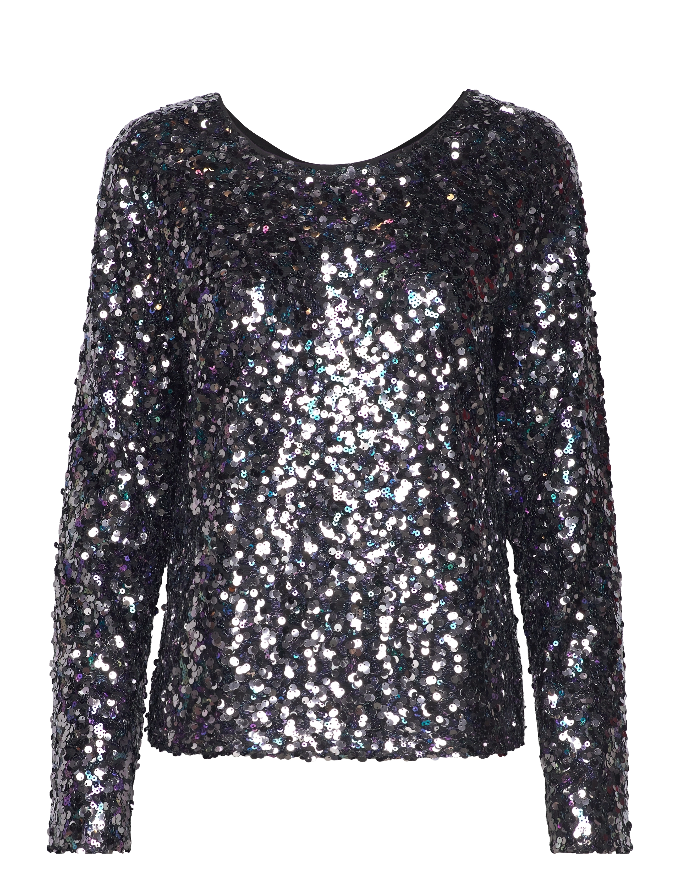 A-View Sequin Blouse, 34, Blouses, Grau - Long-sleeved, Frauen