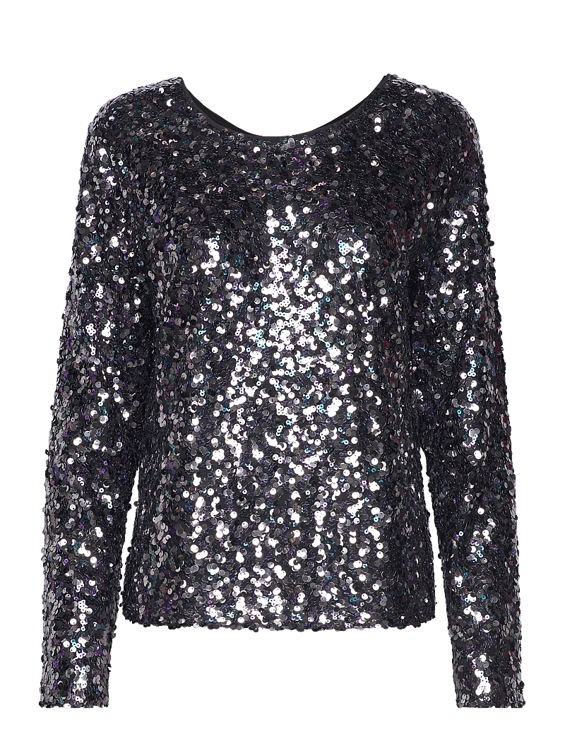 A-View - Sequin blouse - langærmede bluser - grey - 0
