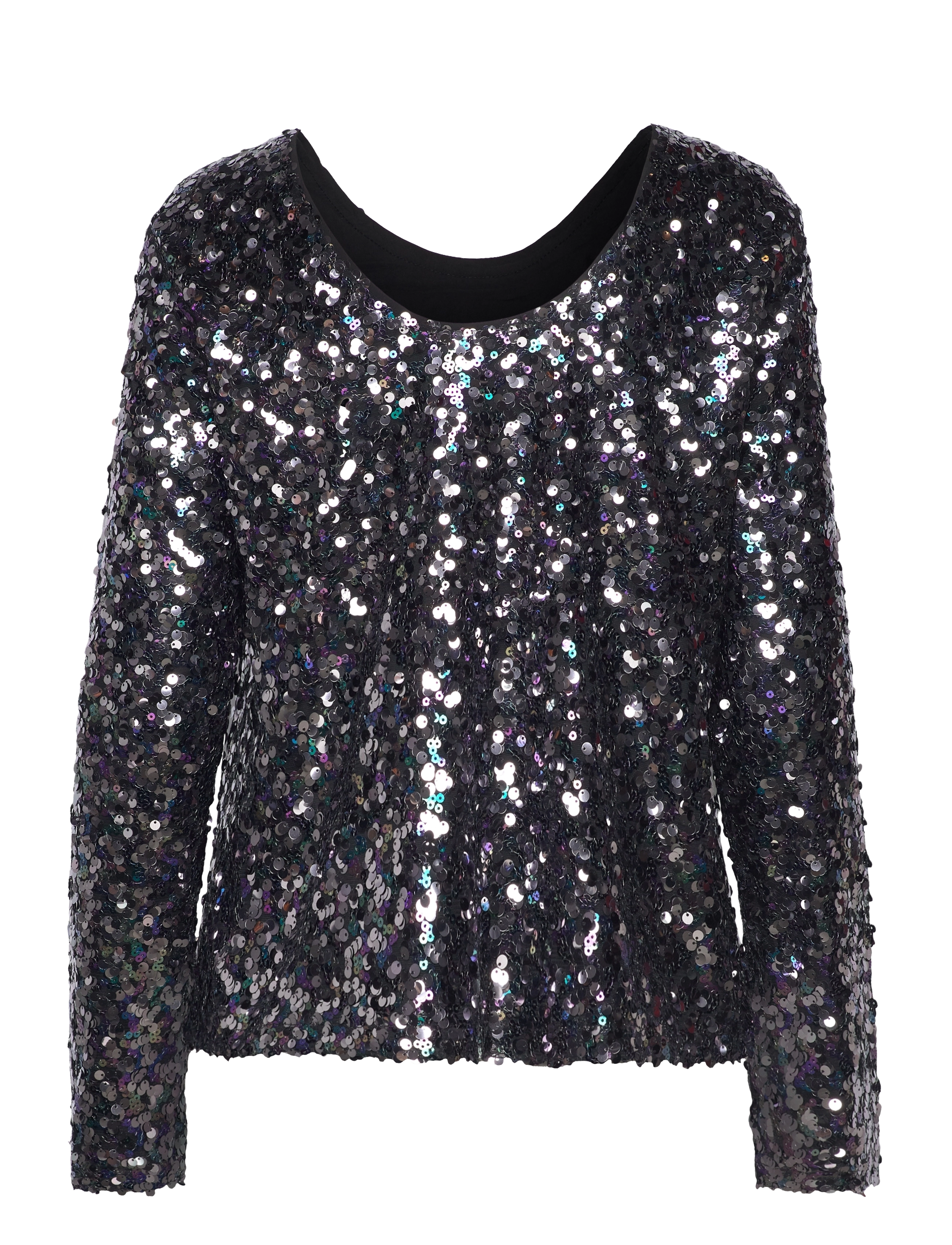 A-View - Sequin blouse - langärmlige blusen - grey - 1