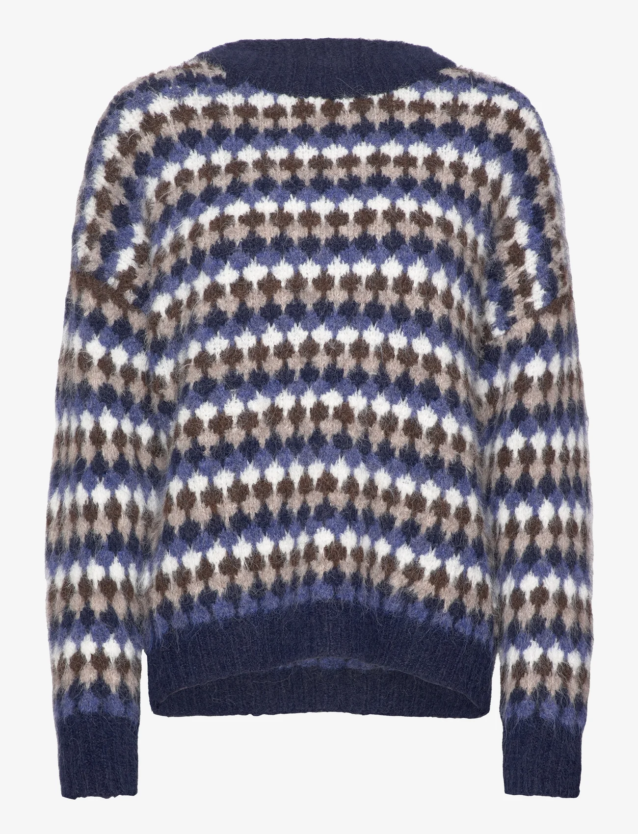 A-View - Patrisia Knit Pullover - megzti drabužiai - sand/navy - 0