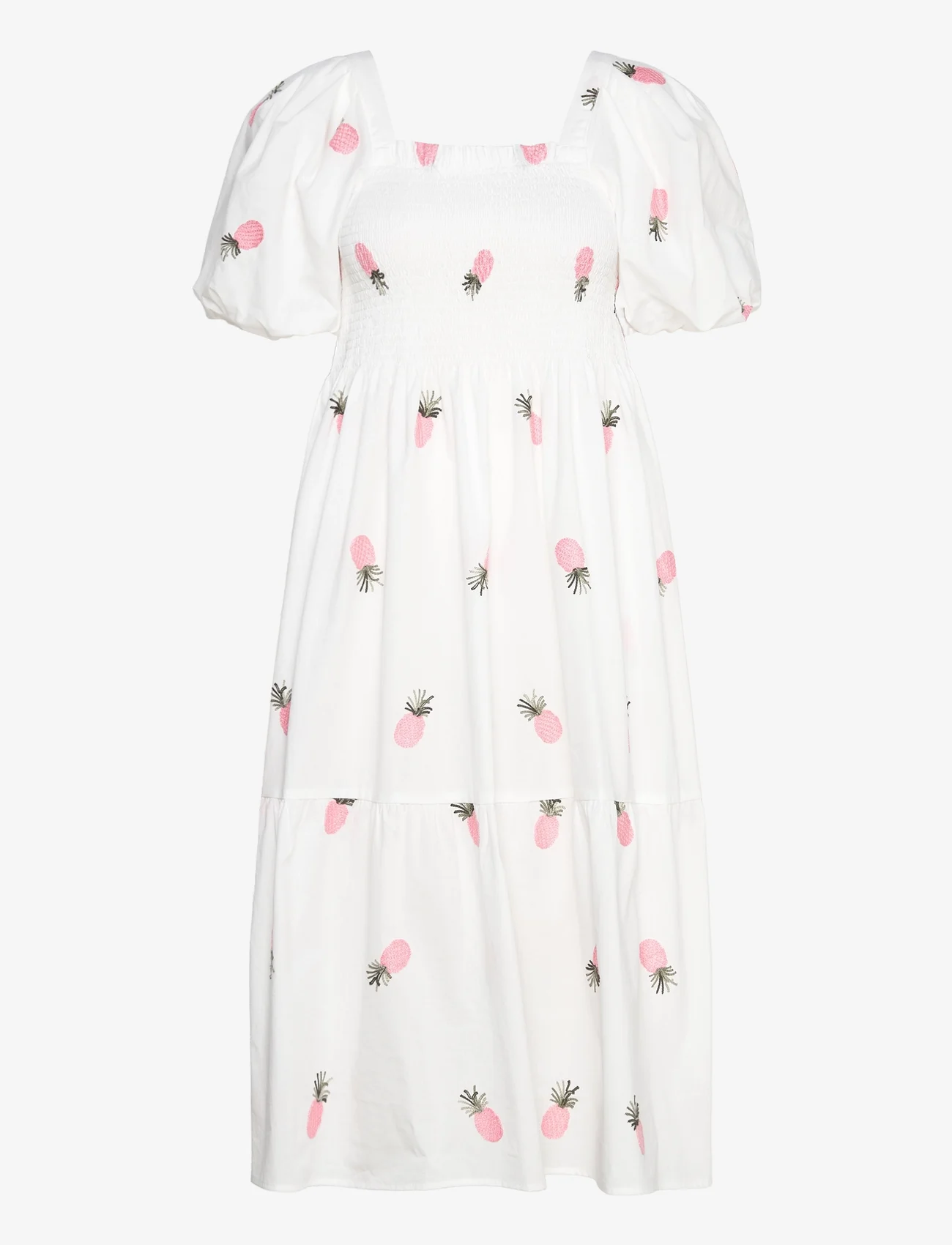 A-View - Cheri fruit dress - summer dresses - white/pink - 0
