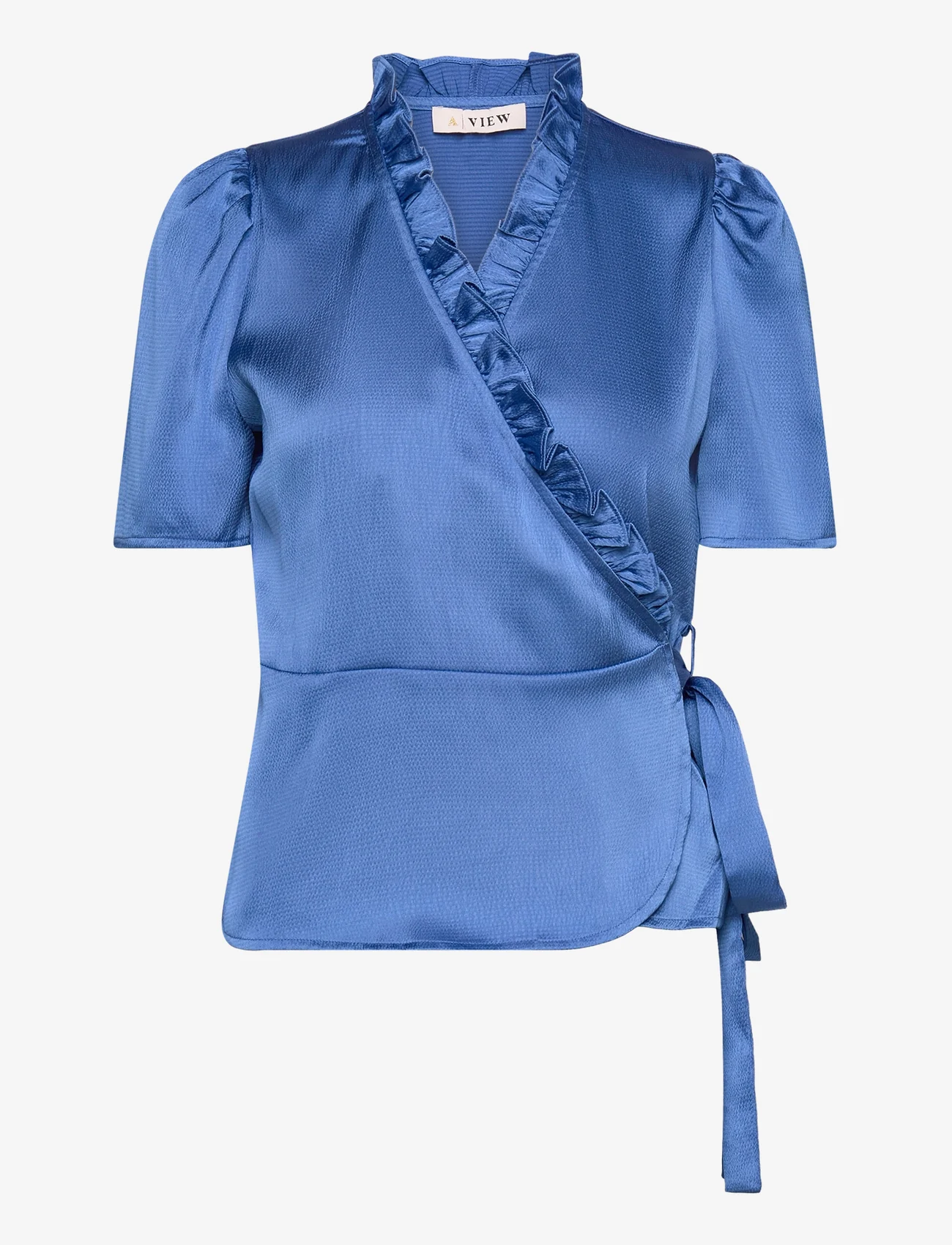 A-View - Peony blouse - kortärmade blusar - blue - 0