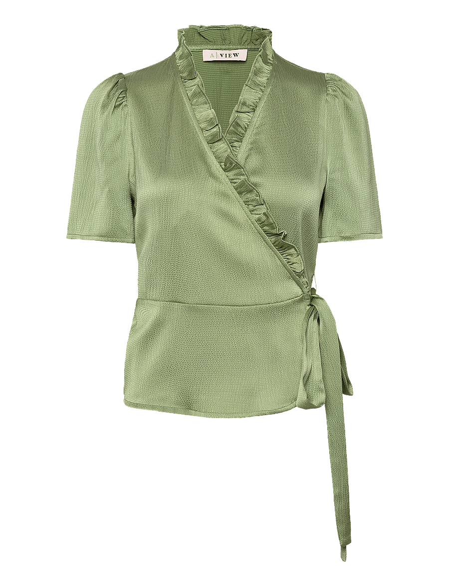 A-View - Peony blouse - kurzärmelige blusen - dusty green - 1