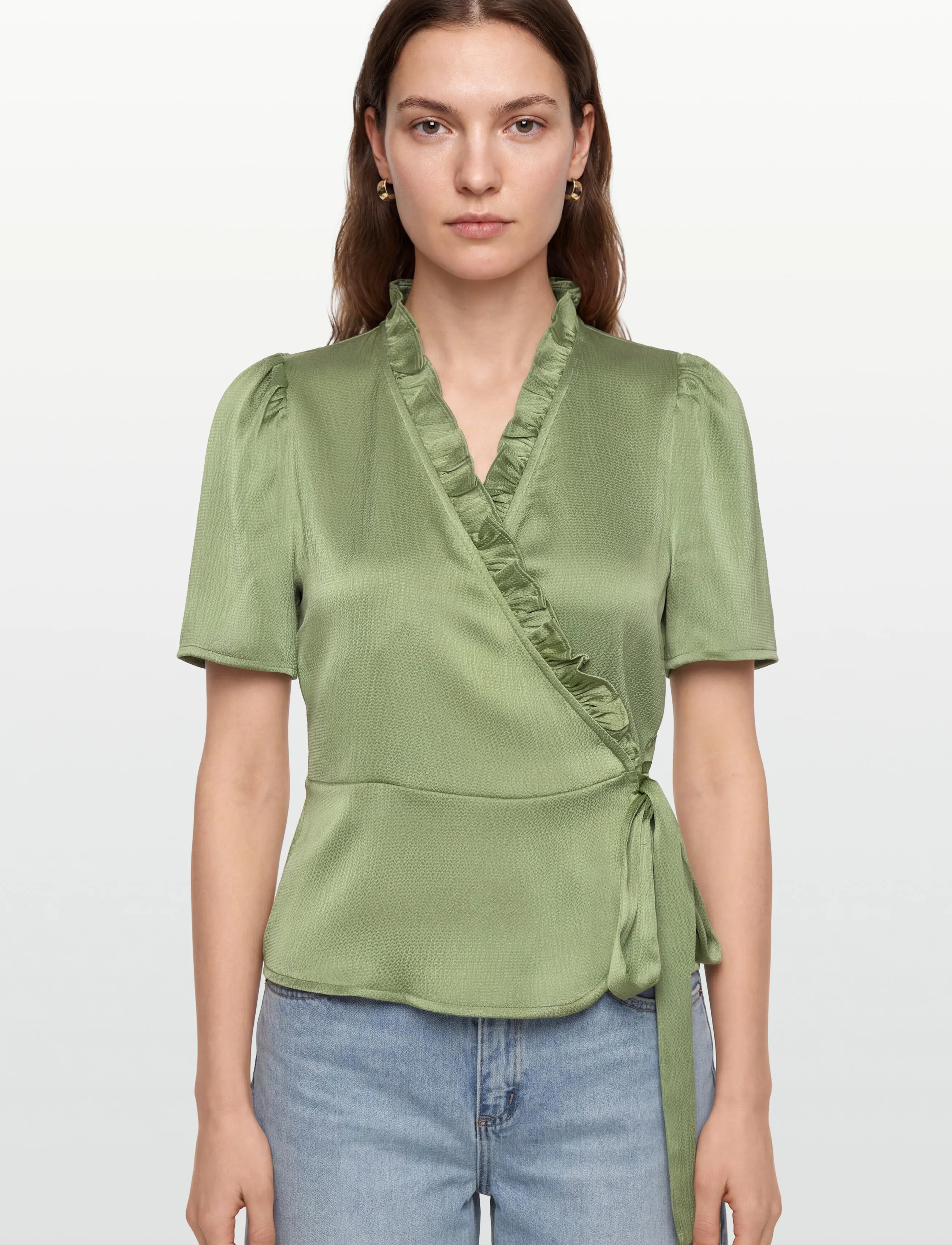 A-View - Peony blouse - lühikeste varrukatega pluusid - dusty green - 3
