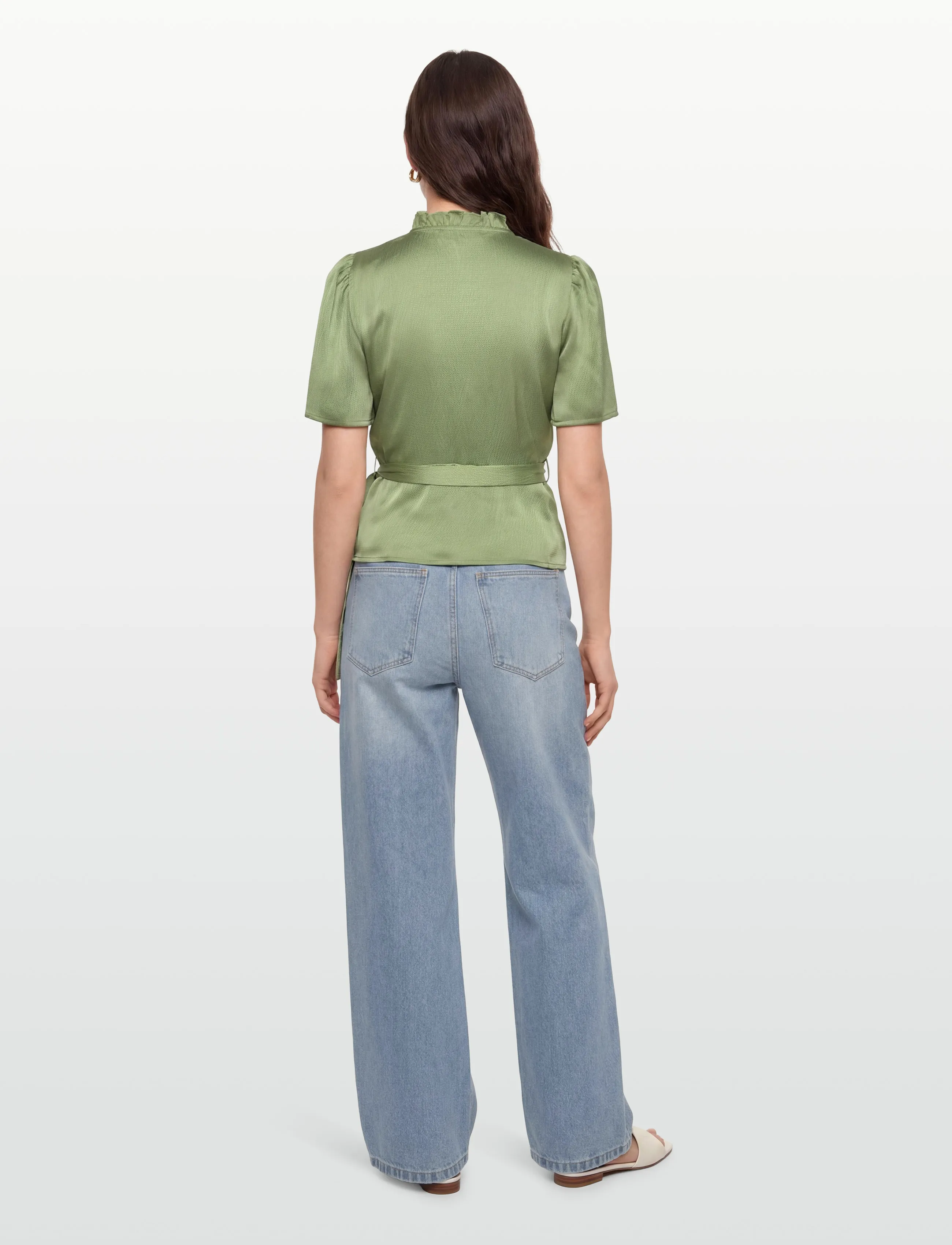 A-View - Peony blouse - lühikeste varrukatega pluusid - dusty green - 4
