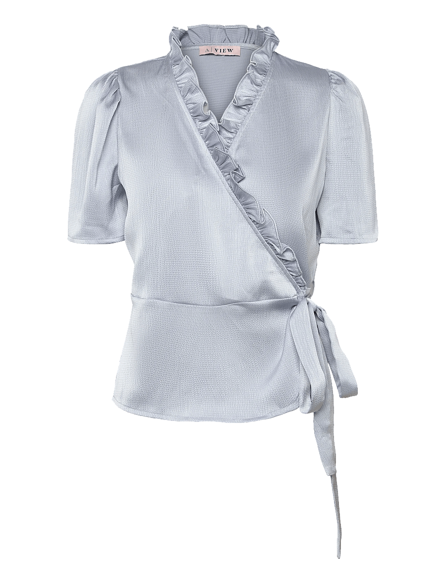 A-View - Peony blouse - short-sleeved blouses - light blue - 0