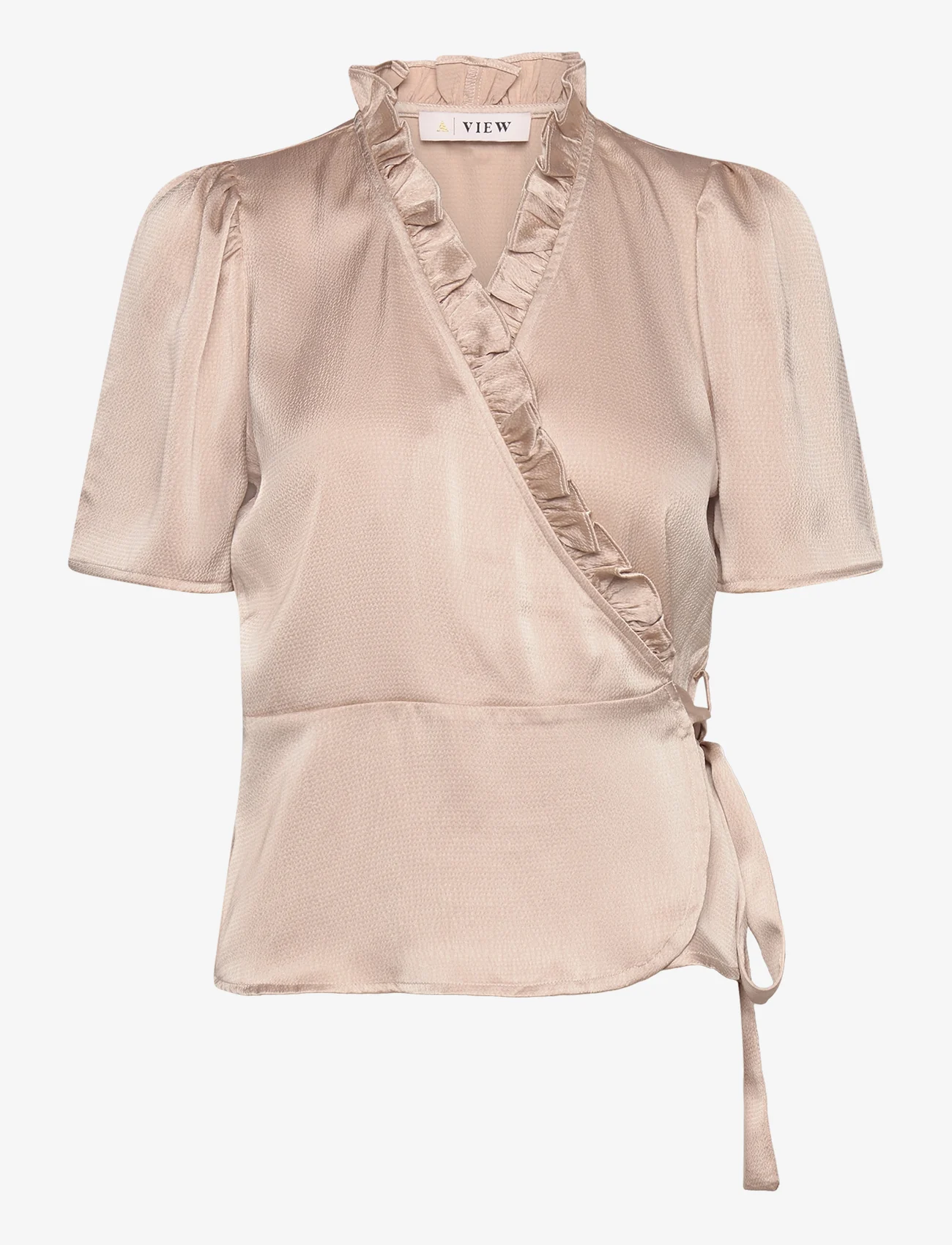 A-View - Peony blouse - short-sleeved blouses - light sand - 0