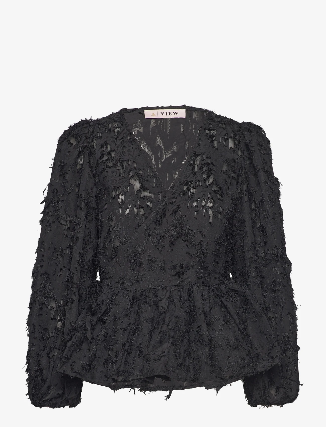 A-View - Feana blouse - langärmlige blusen - black - 0