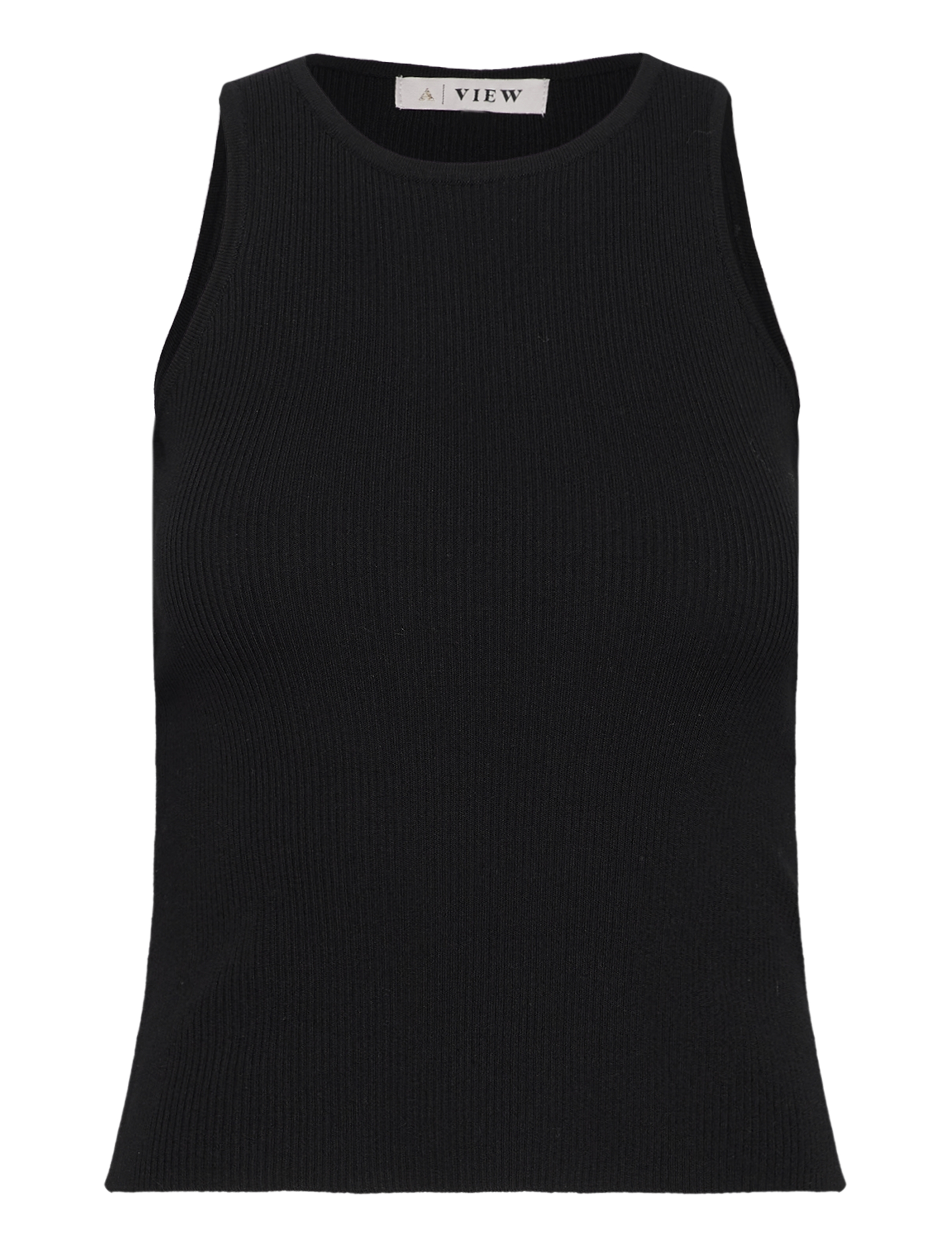 A-View Rib knit tank top - A-View - BLACK / black