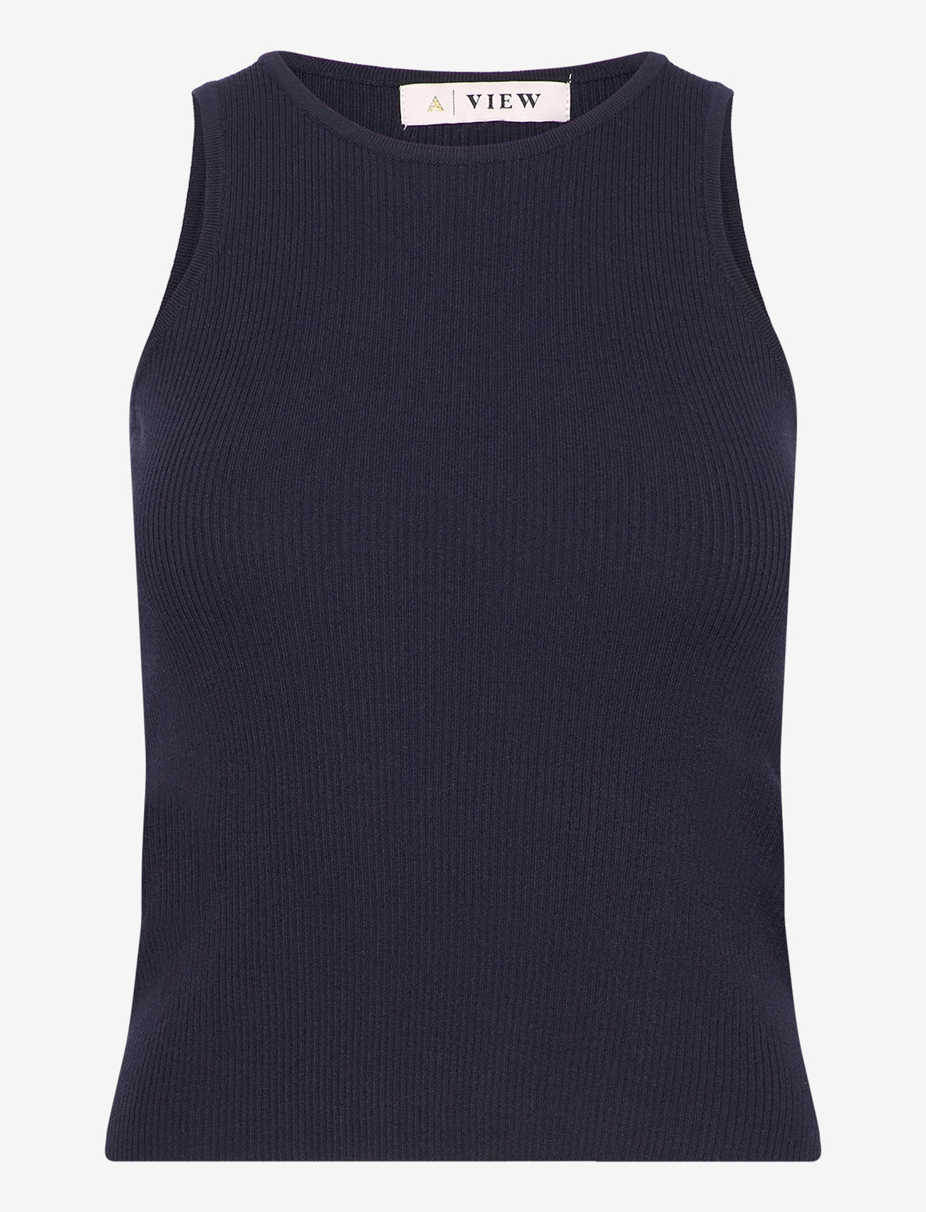A-View - Rib knit tank top - tanktops - navy - 0