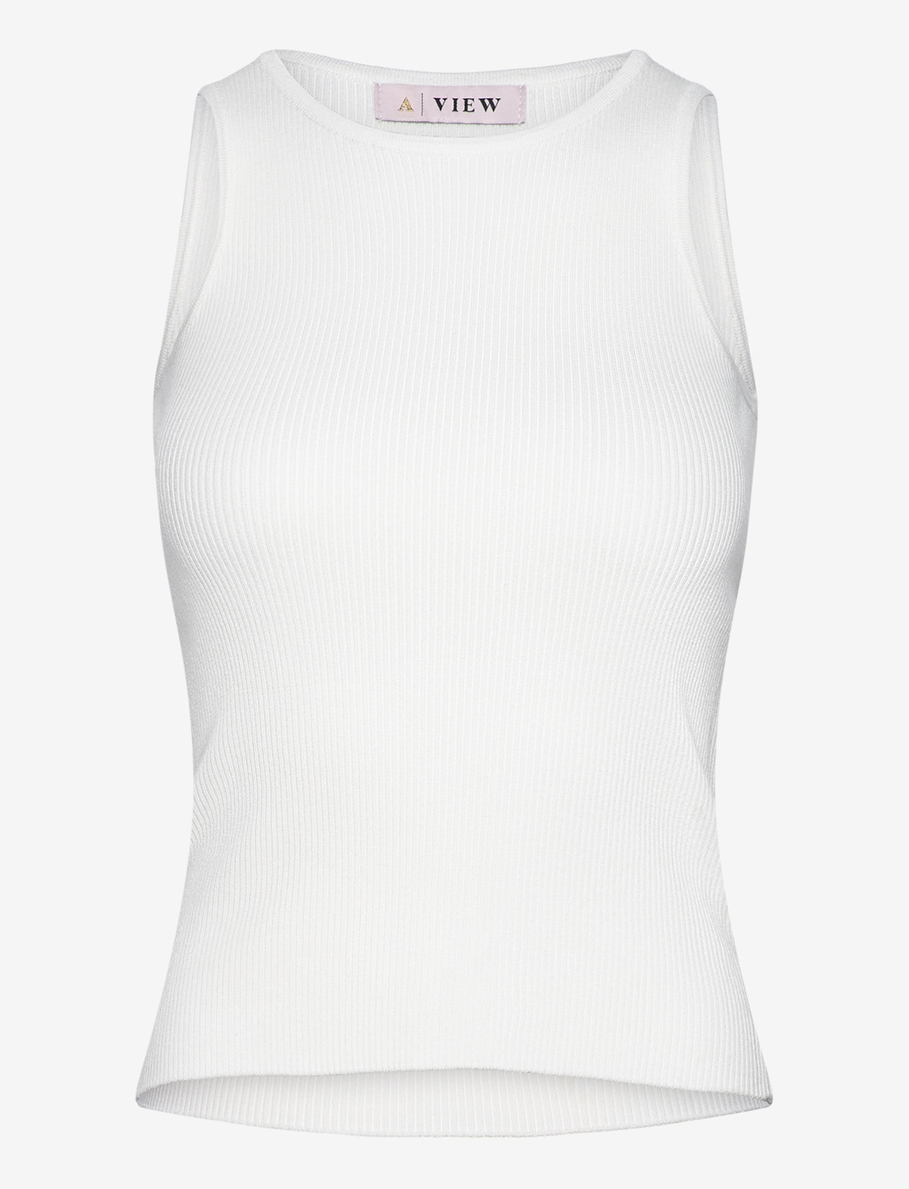 A-View - Rib knit tank top - linnen - white - 0