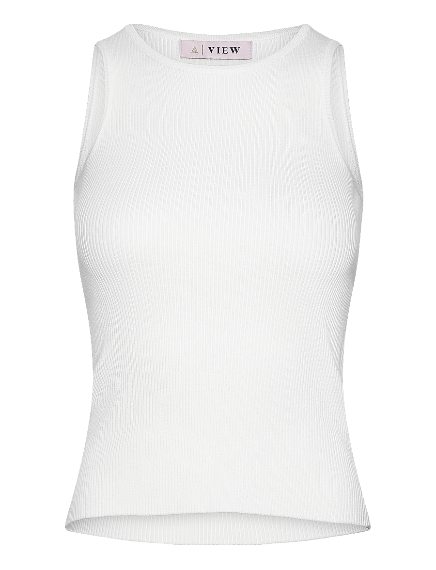 A-View - Rib knit tank top - Ärmellose tops - white - 0