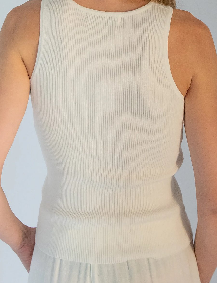 A-View - Rib knit tank top - Ärmellose tops - white - 3