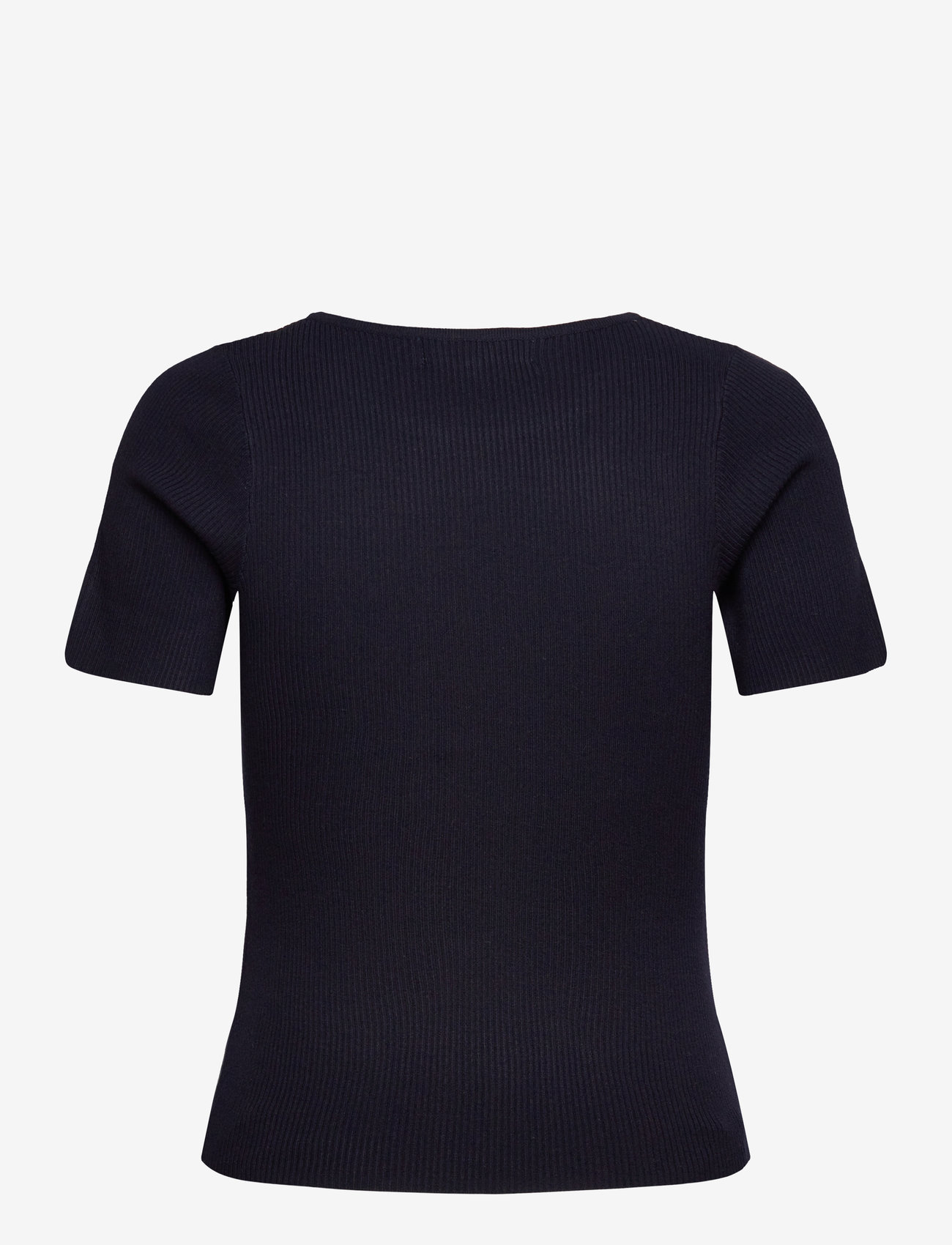 A-View - Rib knit short sleeve top - t-shirts - navy - 1
