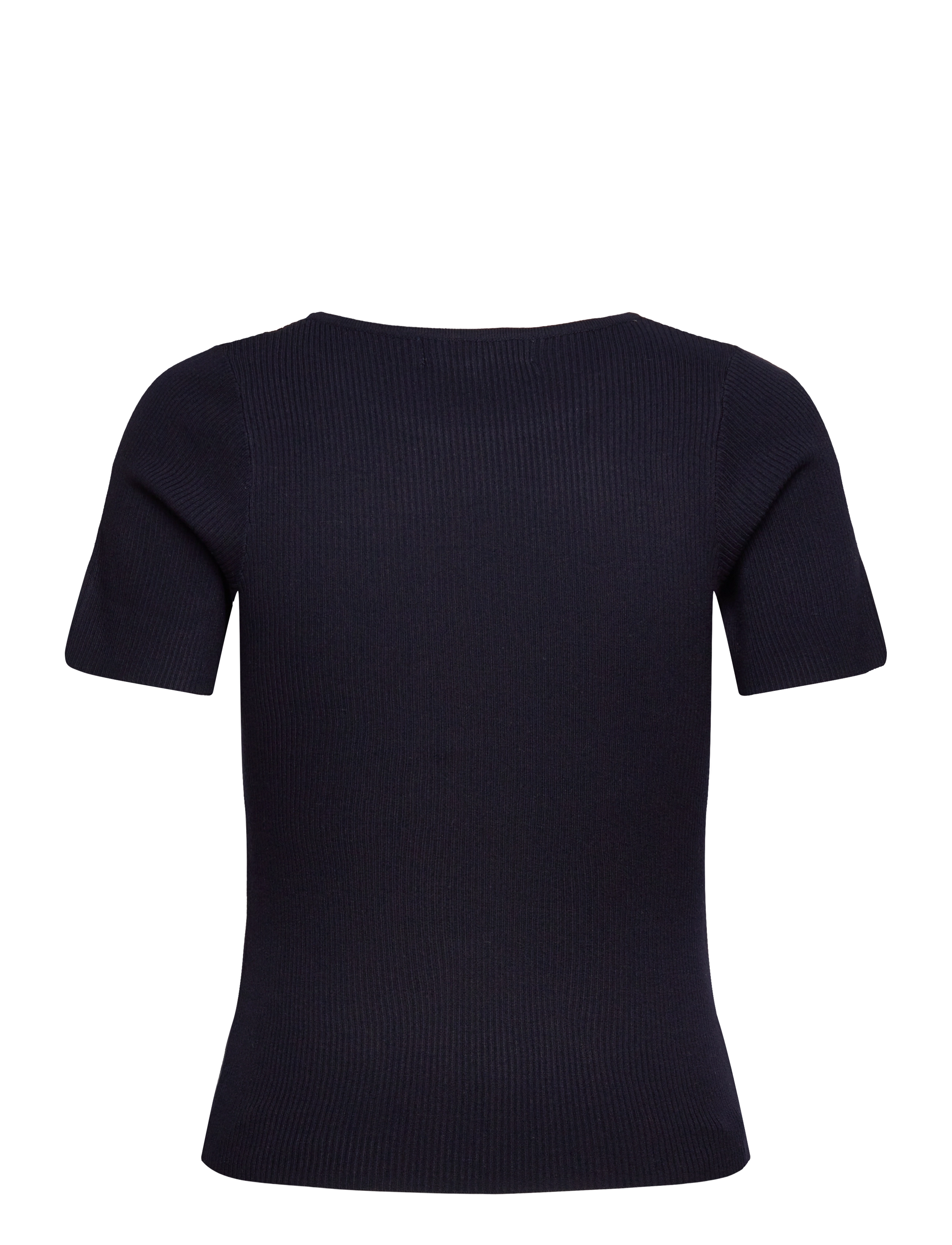 A-View - Rib knit short sleeve top - t-särgid - navy - 1
