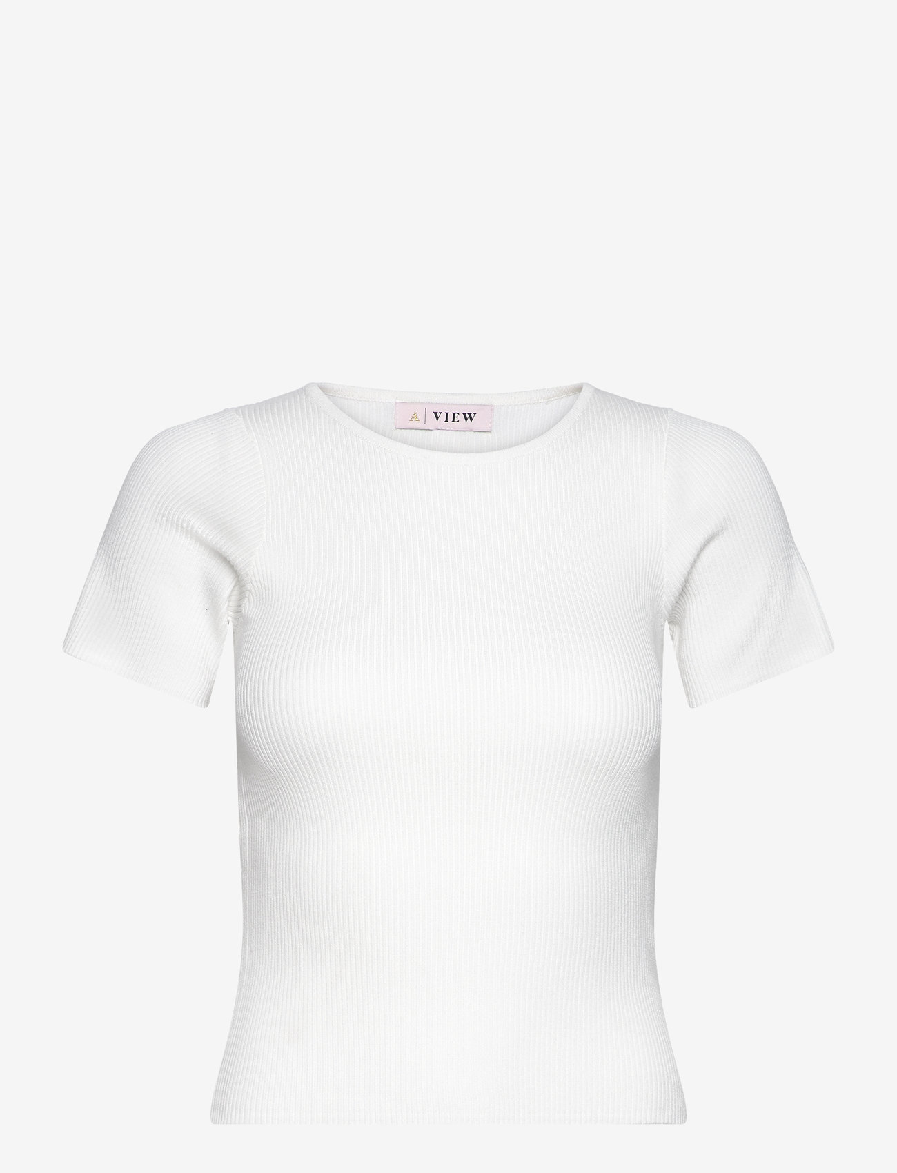 A-View - Rib knit short sleeve top - t-särgid - white - 0