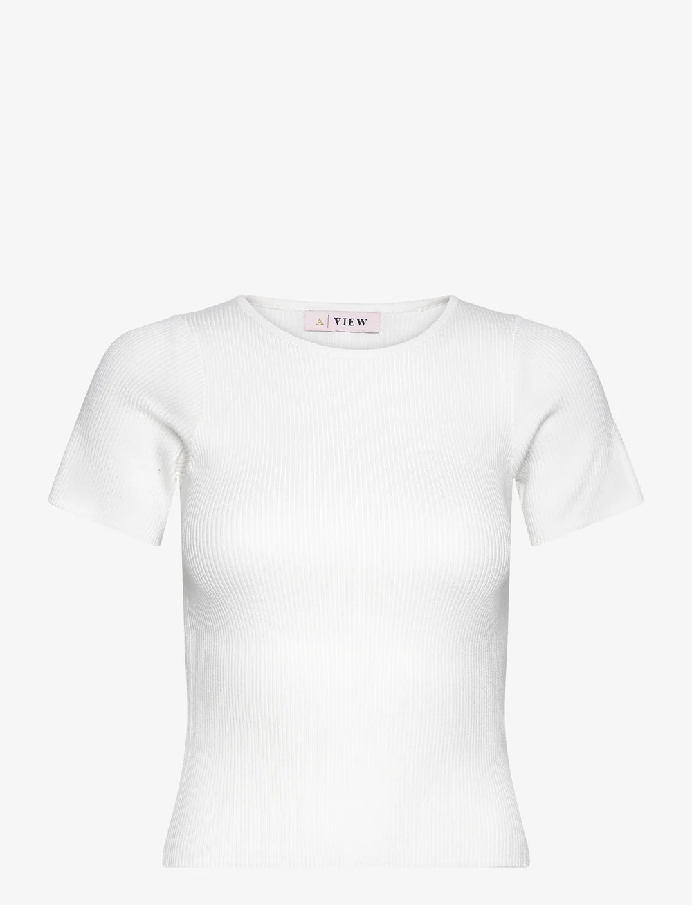 A-View - Rib knit short sleeve top - t-särgid - white - 0