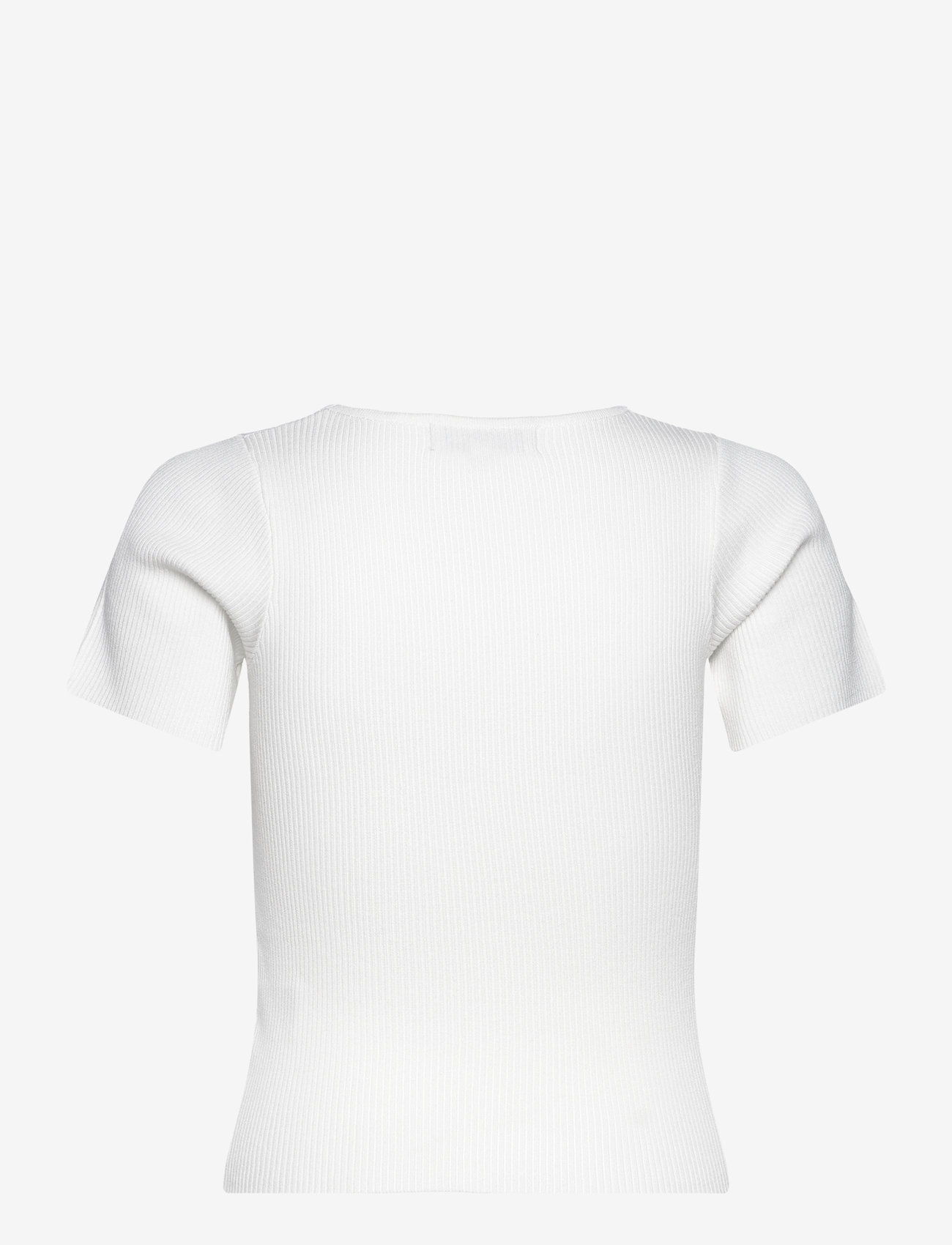 A-View - Rib knit short sleeve top - t-särgid - white - 1