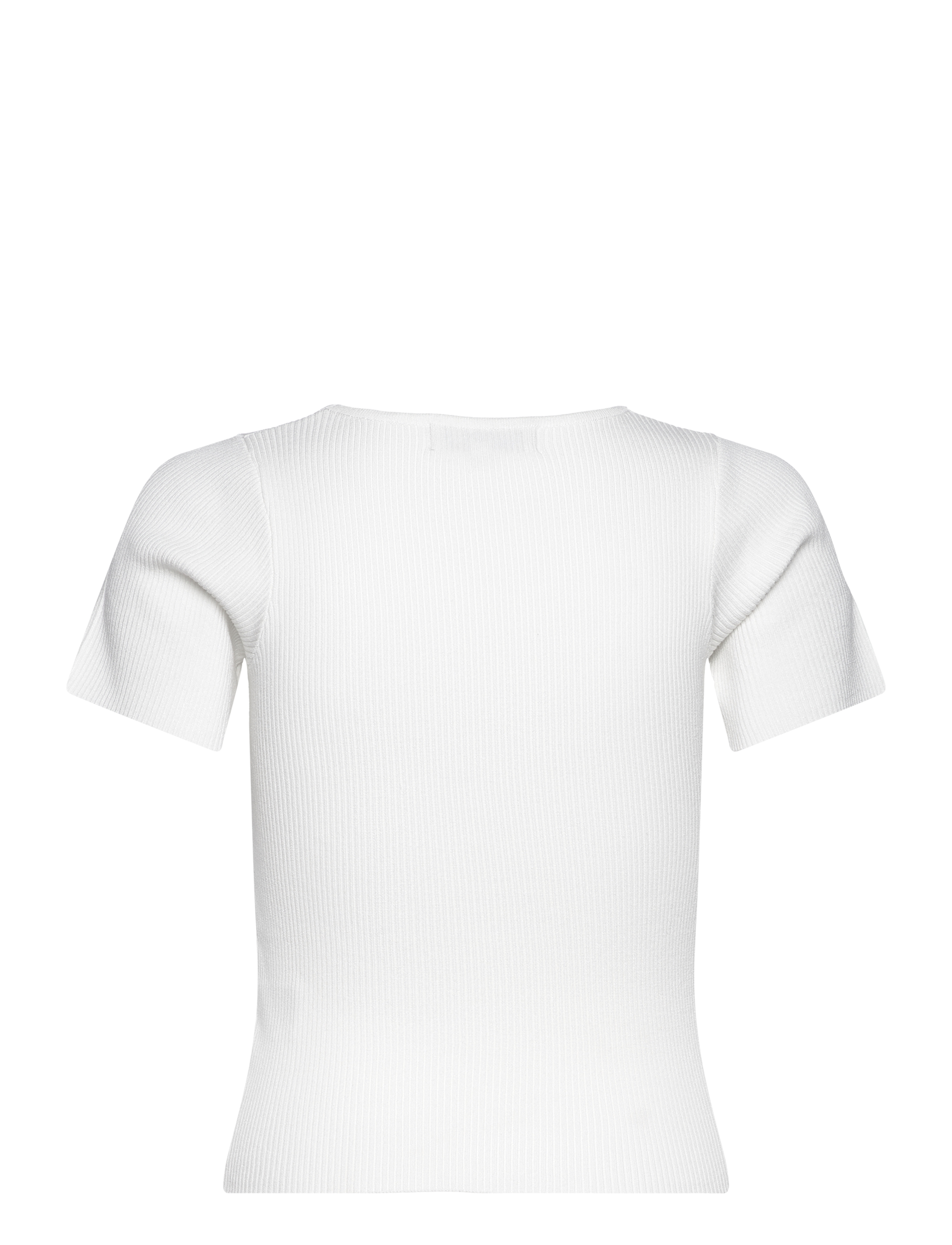 A-View - Rib knit short sleeve top - t-shirts - white - 1